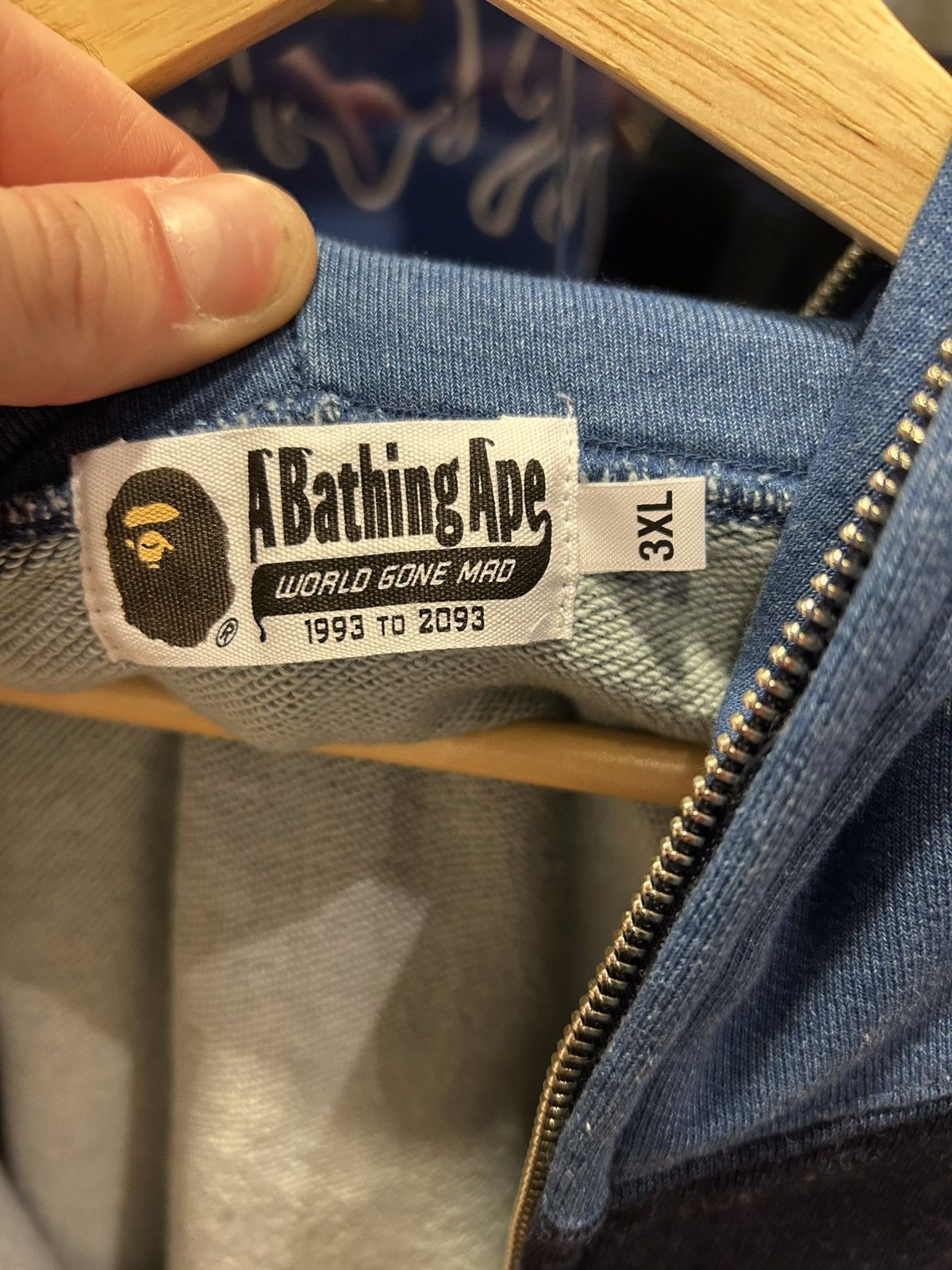 Bape Bape Indigo Tiger Shark Full Zip Hoodie Size US XXL / EU 58 / 5 - 4 Thumbnail
