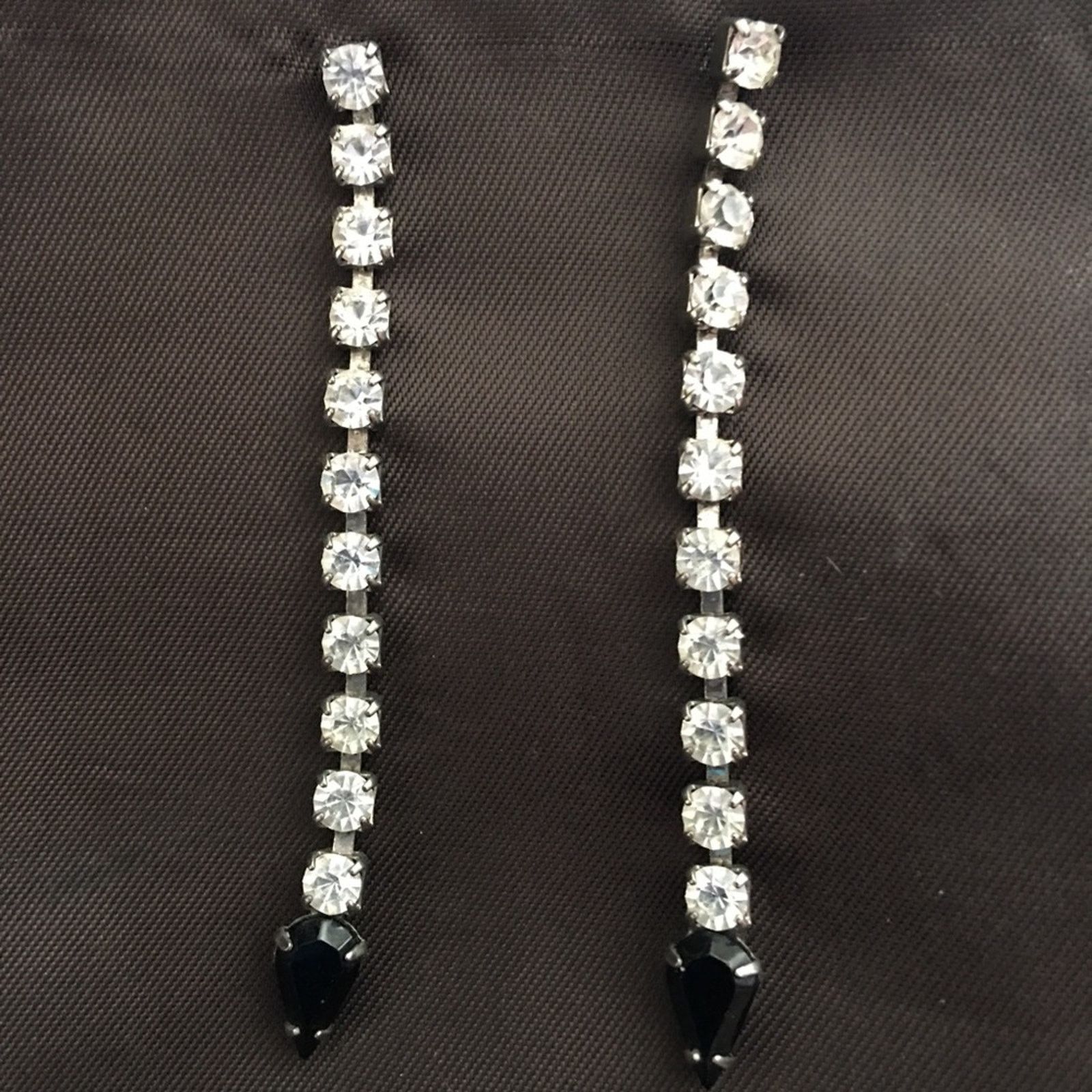 Vintage Vintage 90s dangle rhinestone pierced earrings Size ONE SIZE - 1 Thumbnail