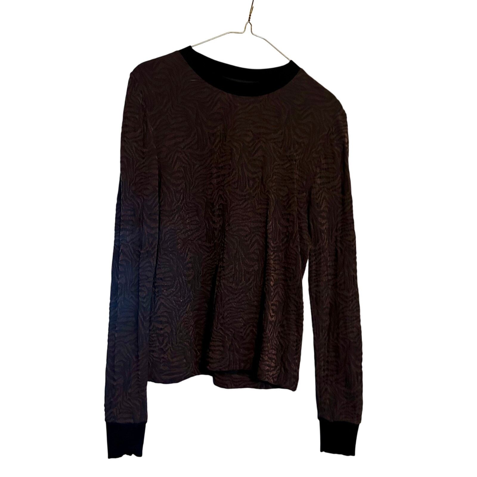 Theory Theory Black Textured Zebra Jacquard Long Sleeve Size Small Size S / US 4 / IT 40 - 1 Thumbnail