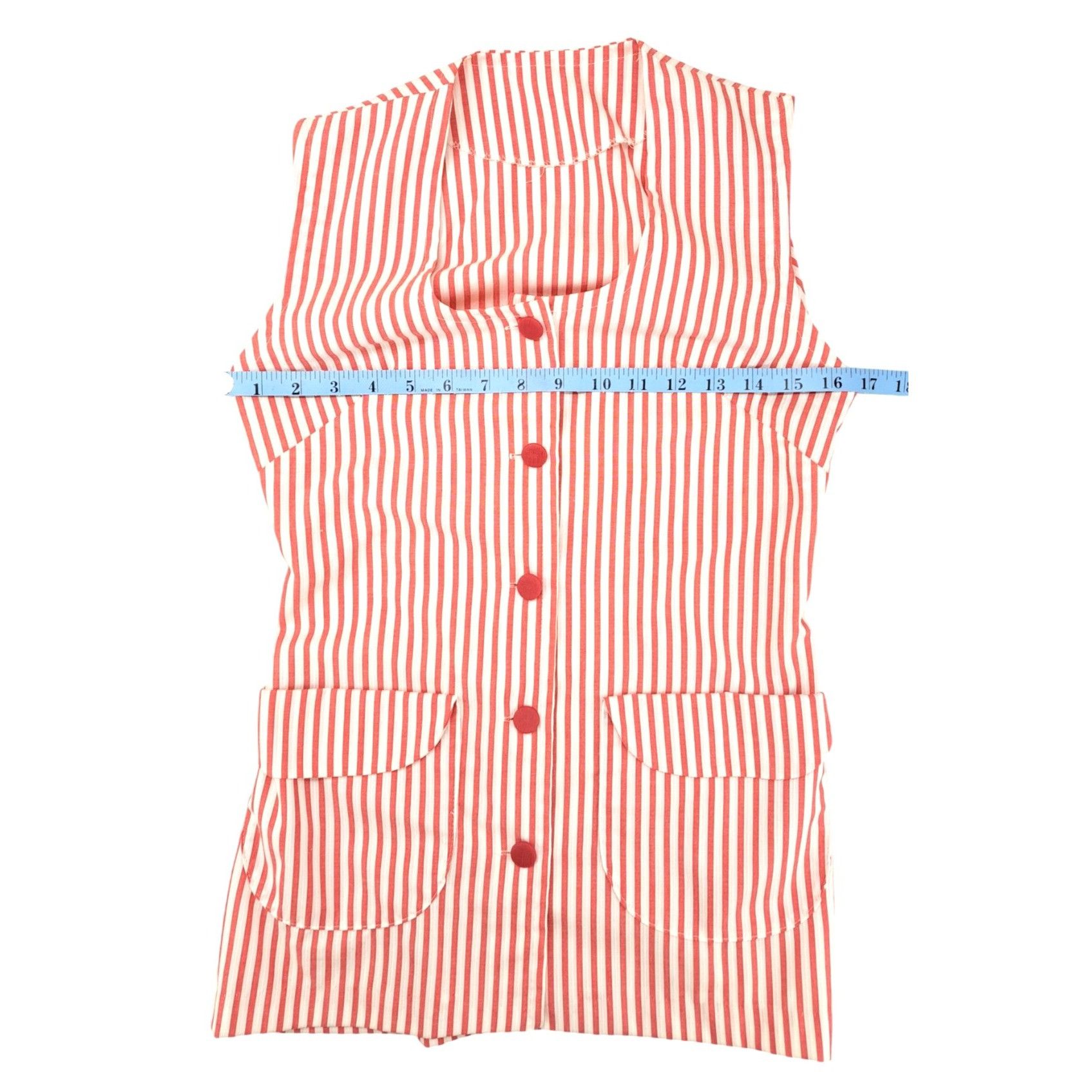 Imperial Vintage Candy Striper Uniform 1970s Red White Top Pants Hat Size S / US 4 / IT 40 - 12 Thumbnail