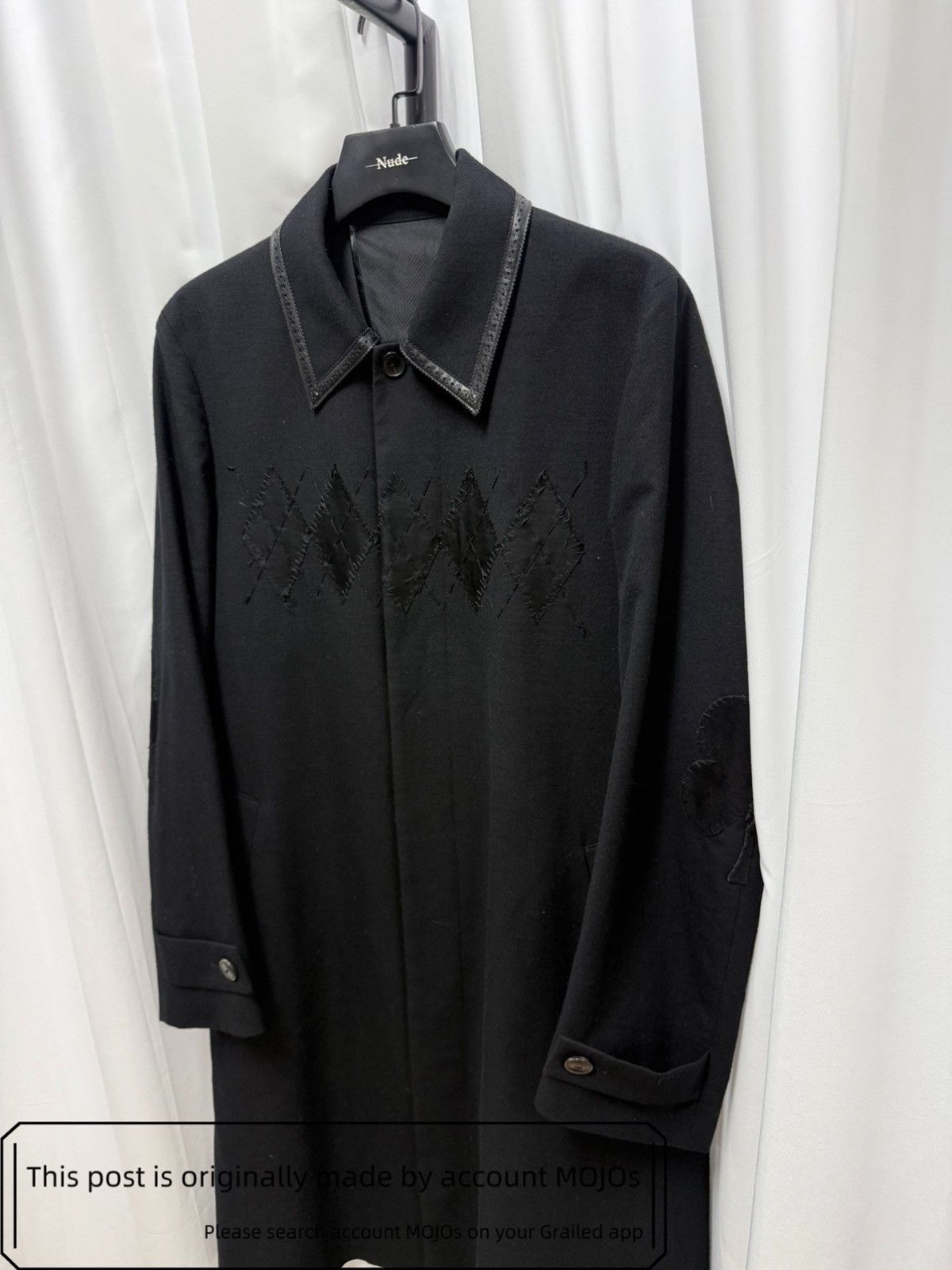 Number (N)ine Sz 3 Number Nine 06AW Noir Leather Edge Collar Coat mojos49 Size US L / EU 52-54 / 3 - 2 Thumbnail