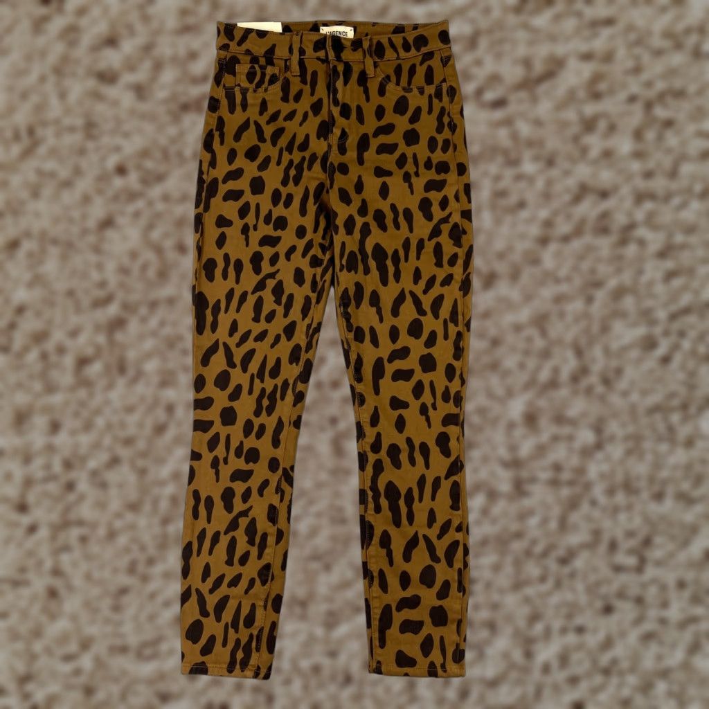 L'AGENCE L'AGENCE Jeans Womens 26 Brown Animal Print Distressed Skinny Stretch High Rise 5-Pocket Denim Size 26" / US 2 / IT 38 - 1 Thumbnail