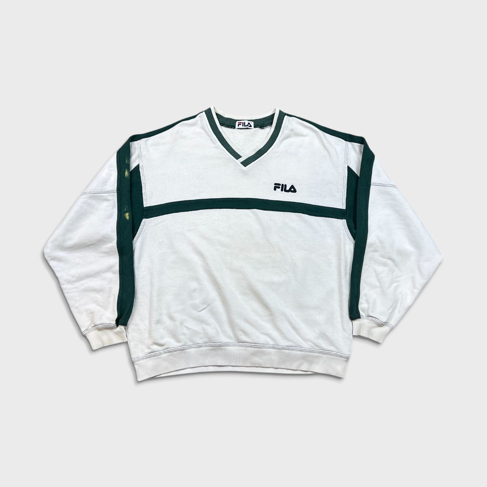Fila × Vintage Vintage Fila Sweatshirt Medium Athletic Spell Out 90s V Neck Size US M / EU 48-50 / 2 - 1 Thumbnail