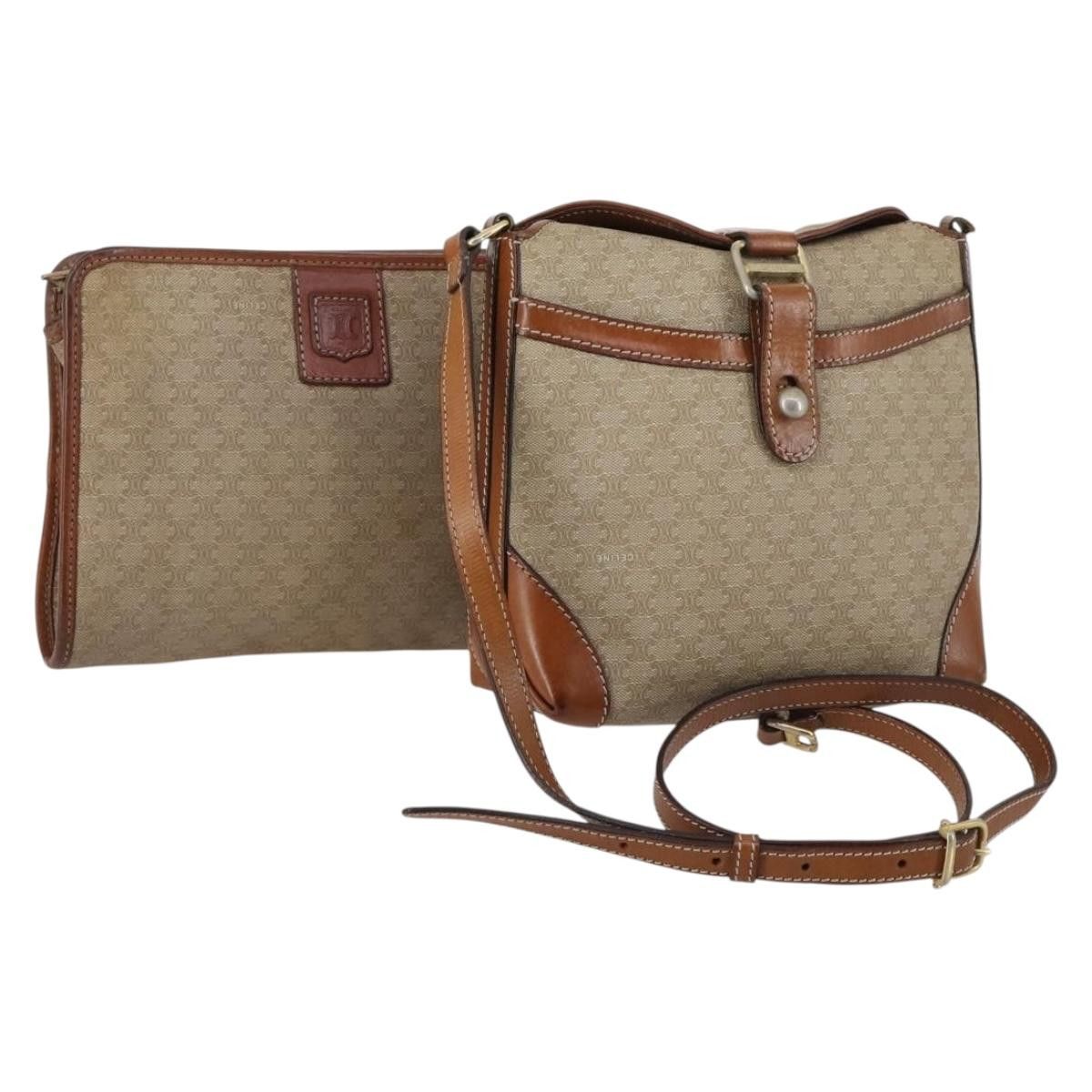 Celine CELINE Macadam Canvas Shoulder Bag Pvc Beige Gold Size ONE SIZE - 1 Thumbnail