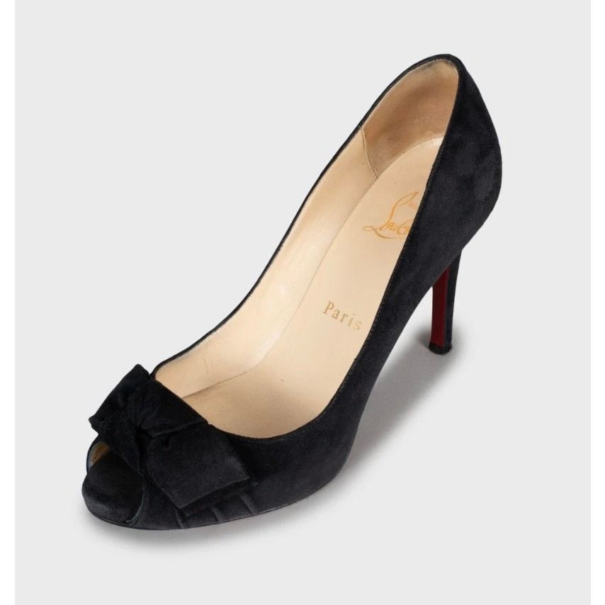 Christian Louboutin Christian Louboutin Black Suede Bow Heels - Size EU 36 Size US 5 / IT 35 - 3 Thumbnail