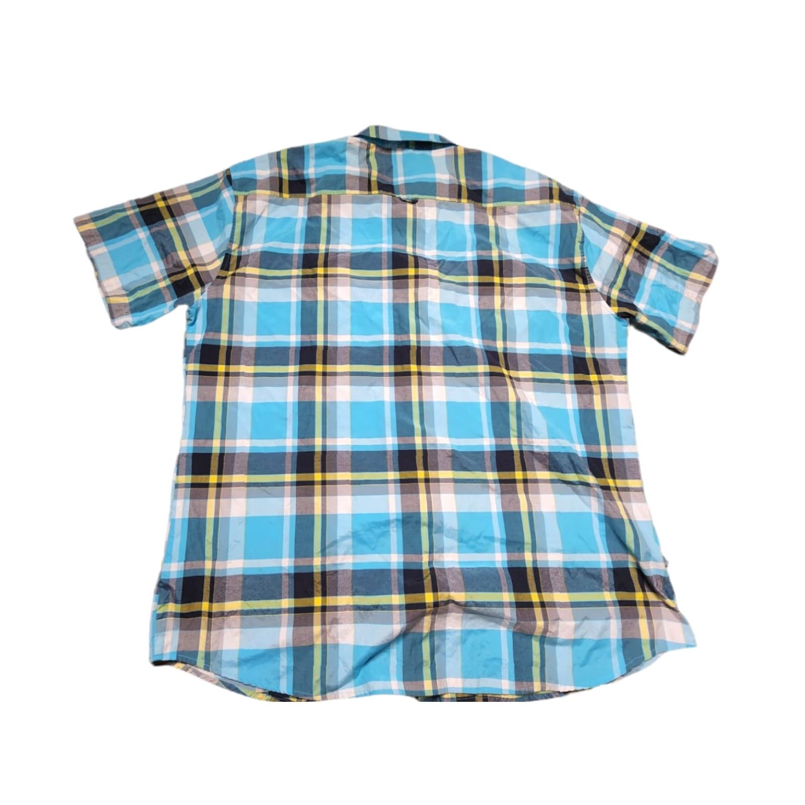 Vintage Miskeen Mens Shirt 6XL Button-Up Blue Plaid Short Sleeve Cotton Blend Twill Size US XXL / EU 58 / 5 - 2 Thumbnail