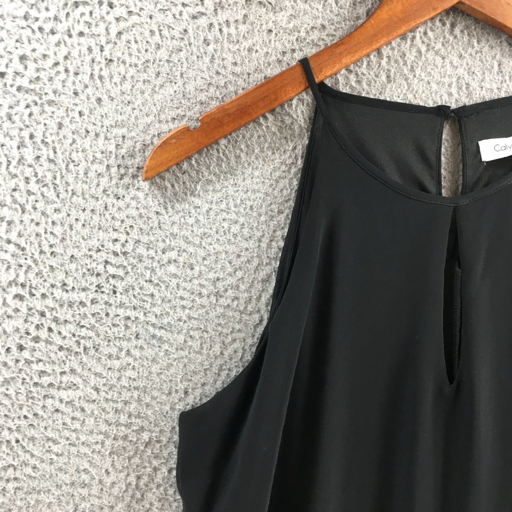 Calvin Klein Calvin Klein Tiered Halter Dress Womens 6 Black Polyester Sleeveless Casual Size M / US 6-8 / IT 42-44 - 4 Thumbnail