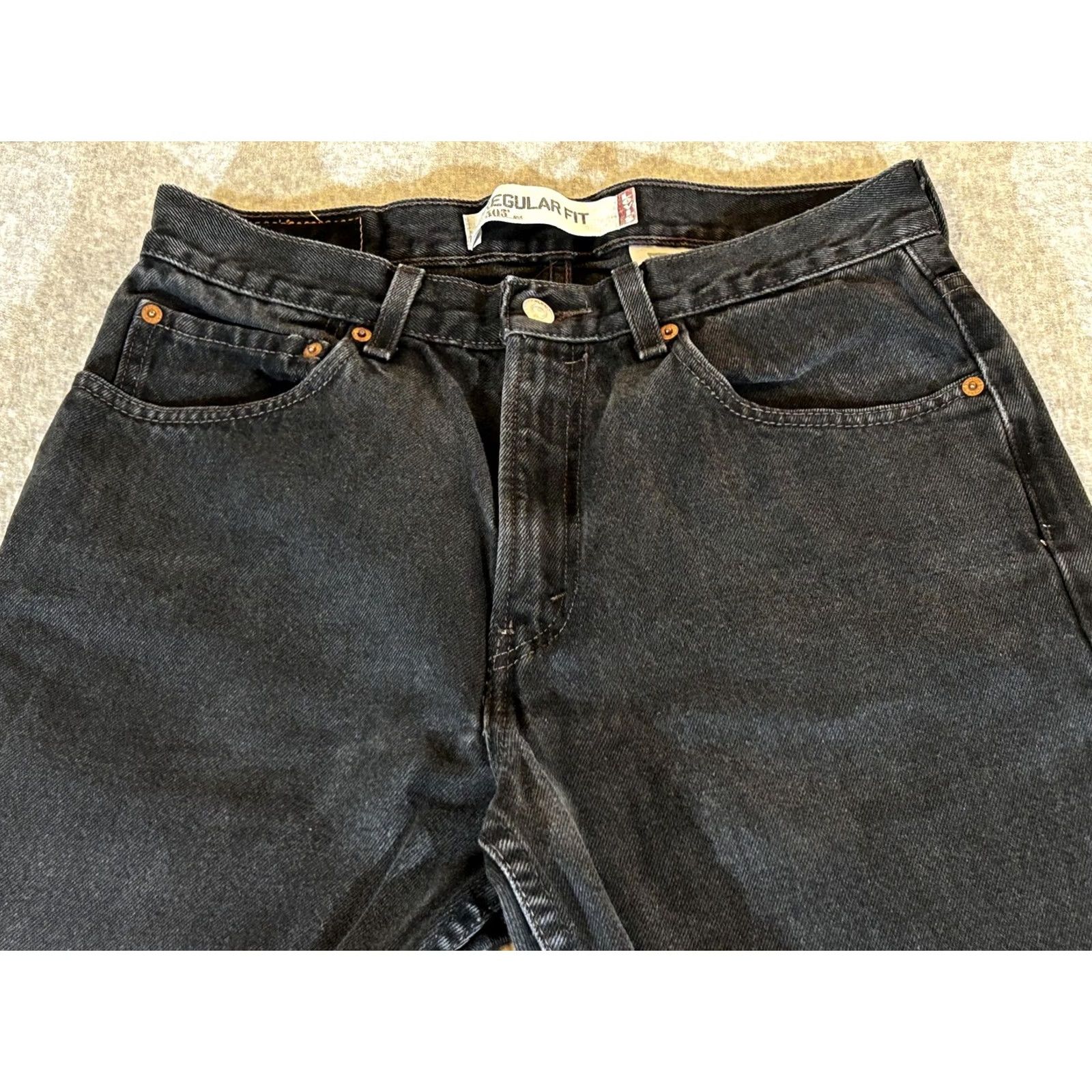 Levi's Levi's 505 Regular Fit Jeans Men 30x32 Black Denim Vintage No 90s 00s Straight Pockets Zip Mens Regular Fit Denim Jeans Size US 30 / EU 46 - 2 Thumbnail