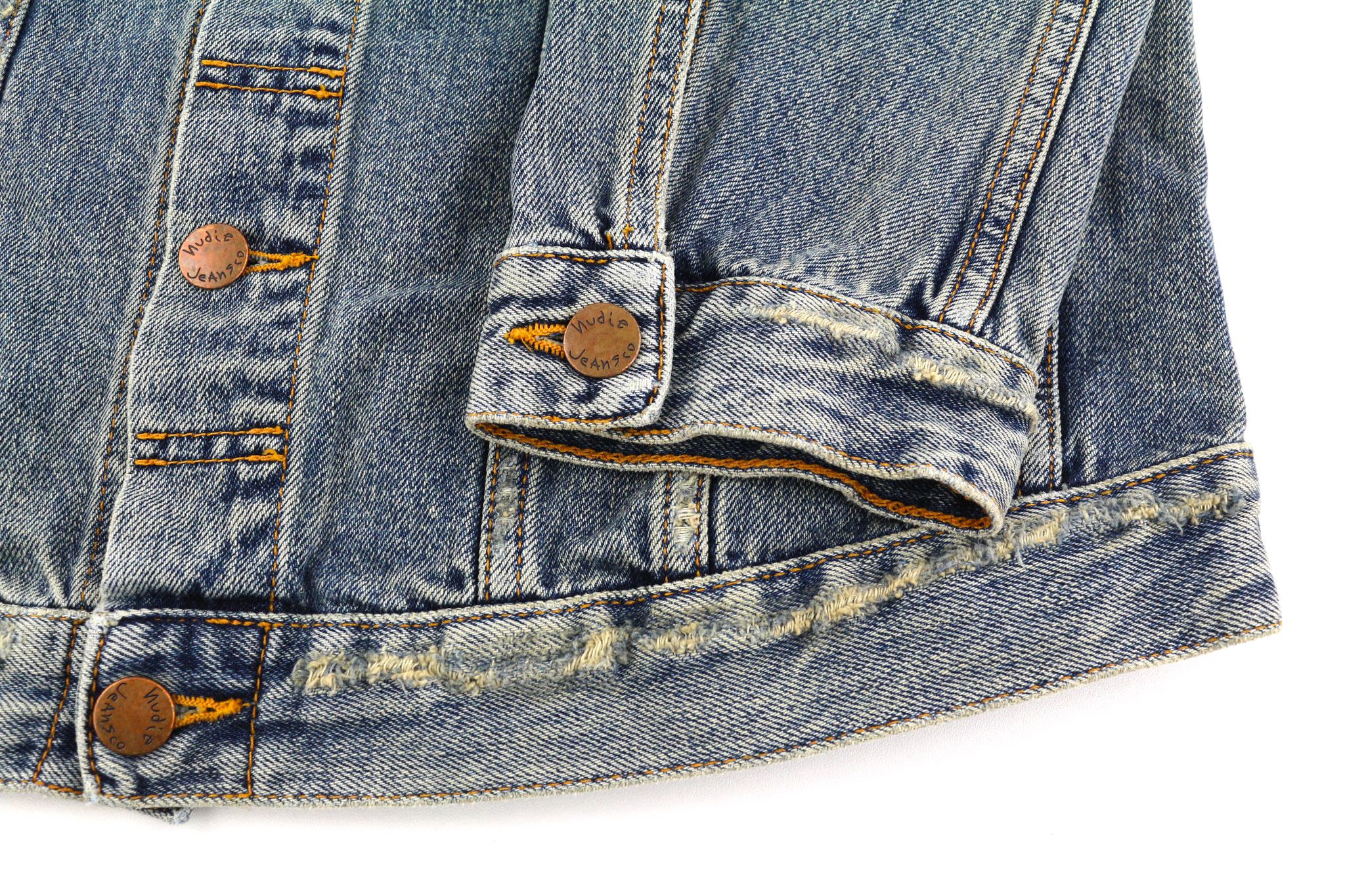 Nudie Jeans BILLY M Shimmering Indigo Washed Ripped Polo Jacket 82475 Size US M / EU 48-50 / 2 - 5 Thumbnail
