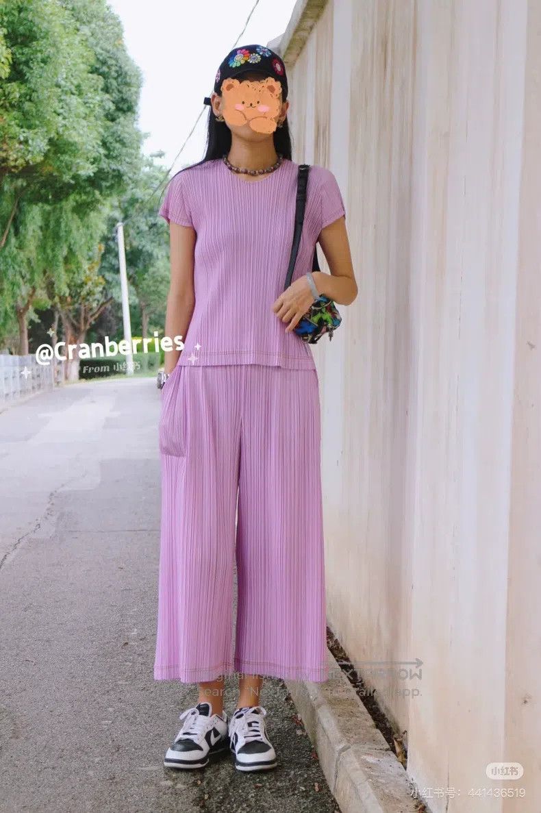 Issey Miyake Issey Miyake size:3 Pink Purple Pants Size 22" - 1 Thumbnail