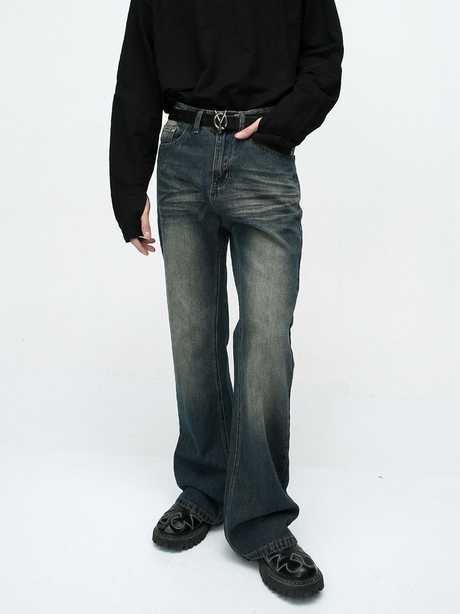 Vintage Men's vintage washed distressed flared jeans Size US 32 / EU 48 - 2 Thumbnail