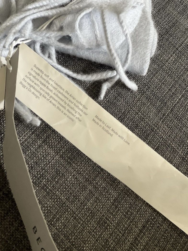 Begg x Co Begg & Co Arran 100% Cashmere Light Blue Scarf Size ONE SIZE - 6 Thumbnail