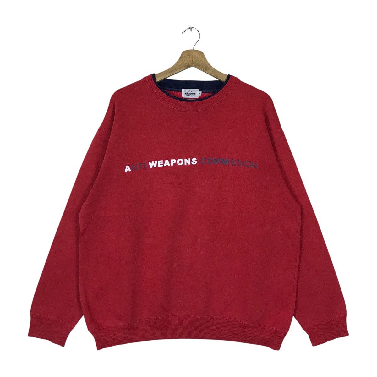Vintage Vintage First Down Anti-Weapon Commission Pullover Jumper Size US XXL / EU 58 / 5 - 1 Thumbnail