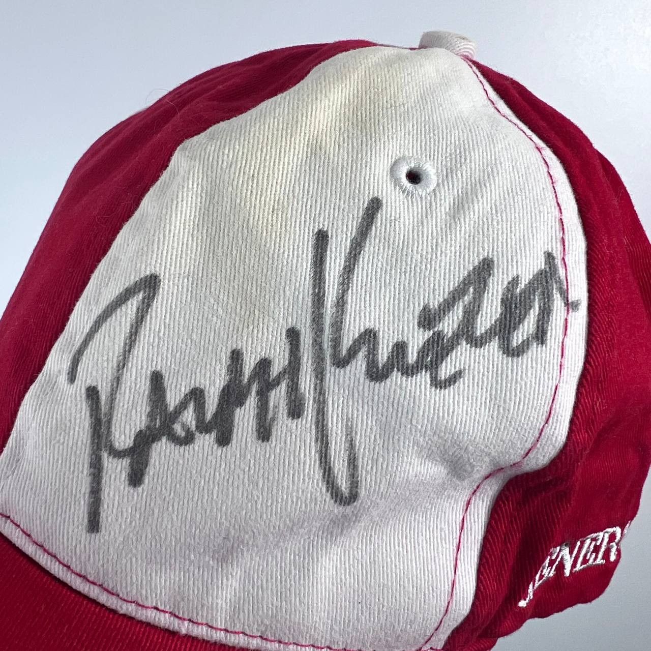 Other Vintage Racing Team Signed Baseball Cap Red White Size ONE SIZE - 2 Thumbnail