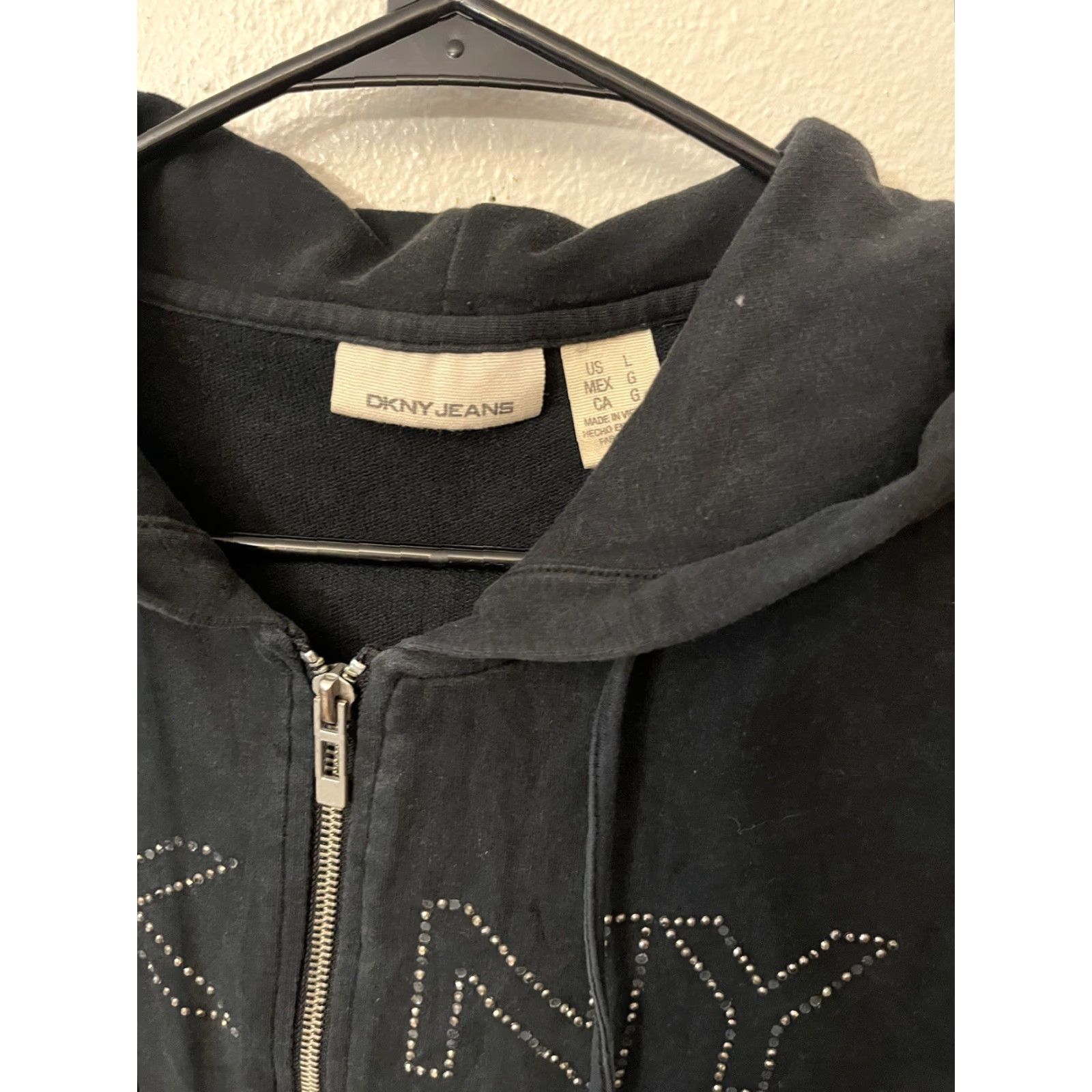 DKNY DKNY Jeans Women's Hoodie Sweatshirt Full-Zip Black L Size L / US 10 / IT 46 - 2 Thumbnail