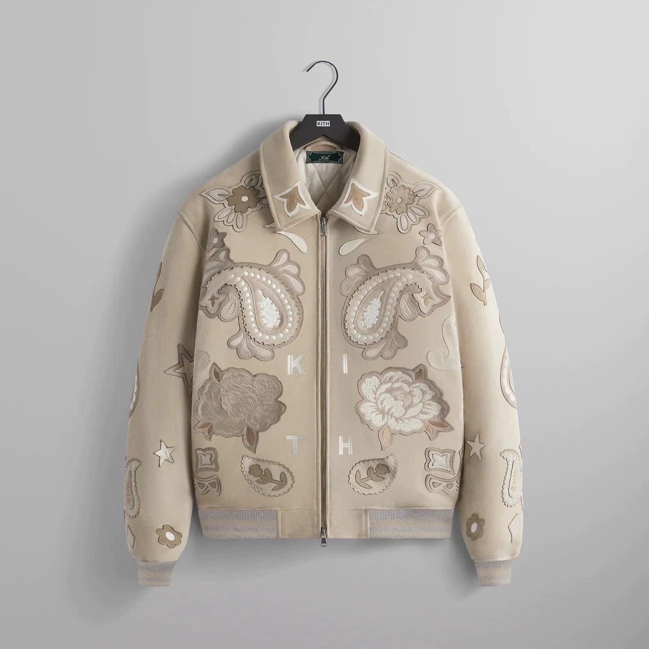 Kith Beige Embroidered Bomber Jacket - Size M Size US M / EU 48-50 / 2 - 1 Thumbnail