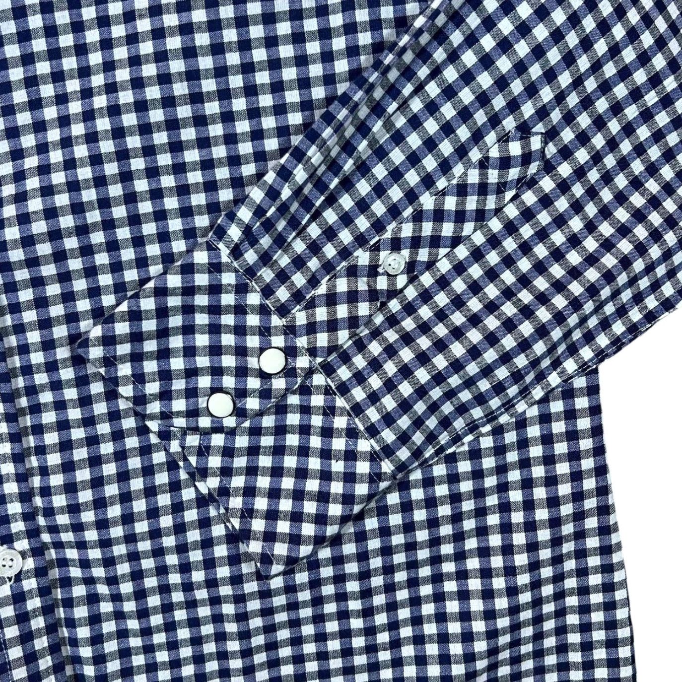 Vintage Vintage Yigga Cowboy Western Style Blue White Plaid Check Long Sleeve Shirt M Size US M / EU 48-50 / 2 - 3 Thumbnail