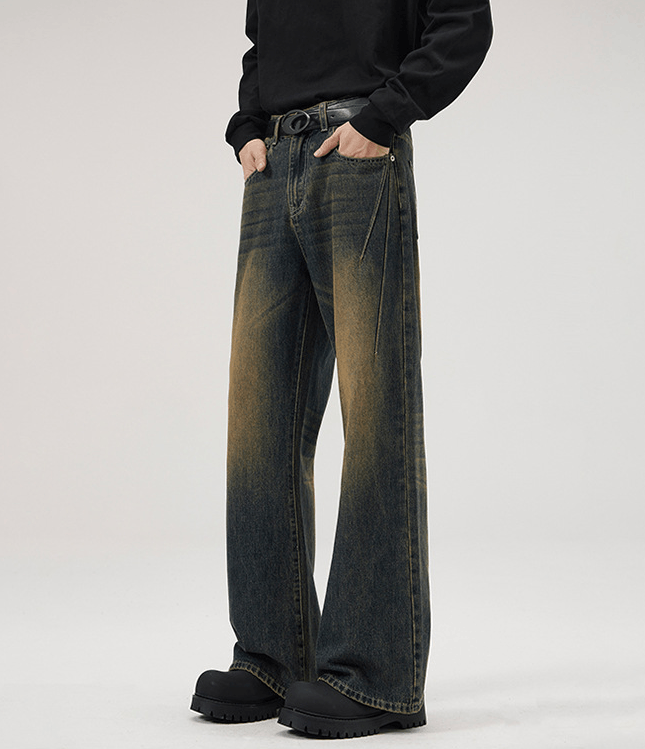 Japanese Brand × Jean Men's vintage distressed washed loose flared jeans Size US 32 / EU 48 - 6 Thumbnail