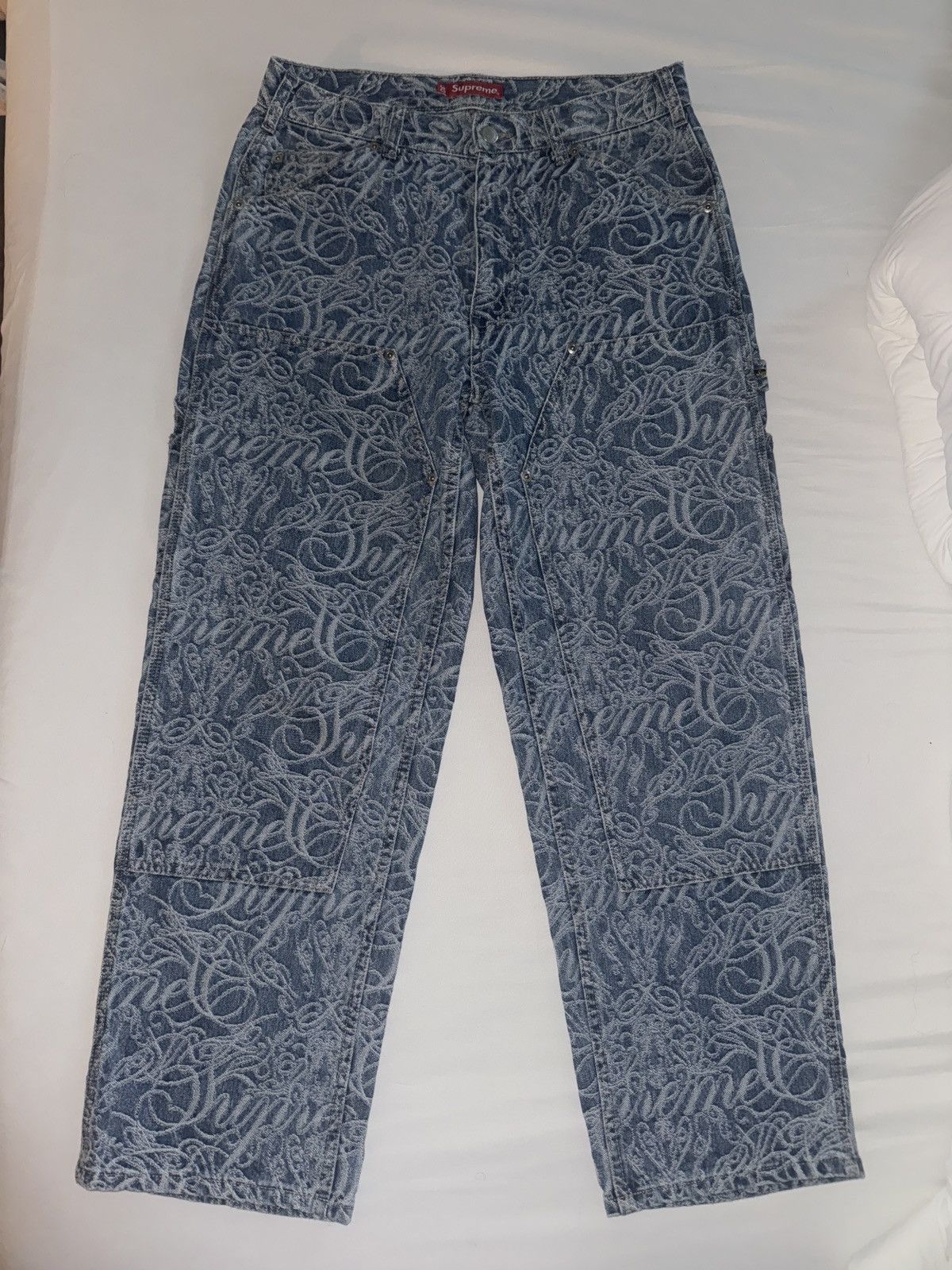 Supreme Script Jacquard Double Knee Pants