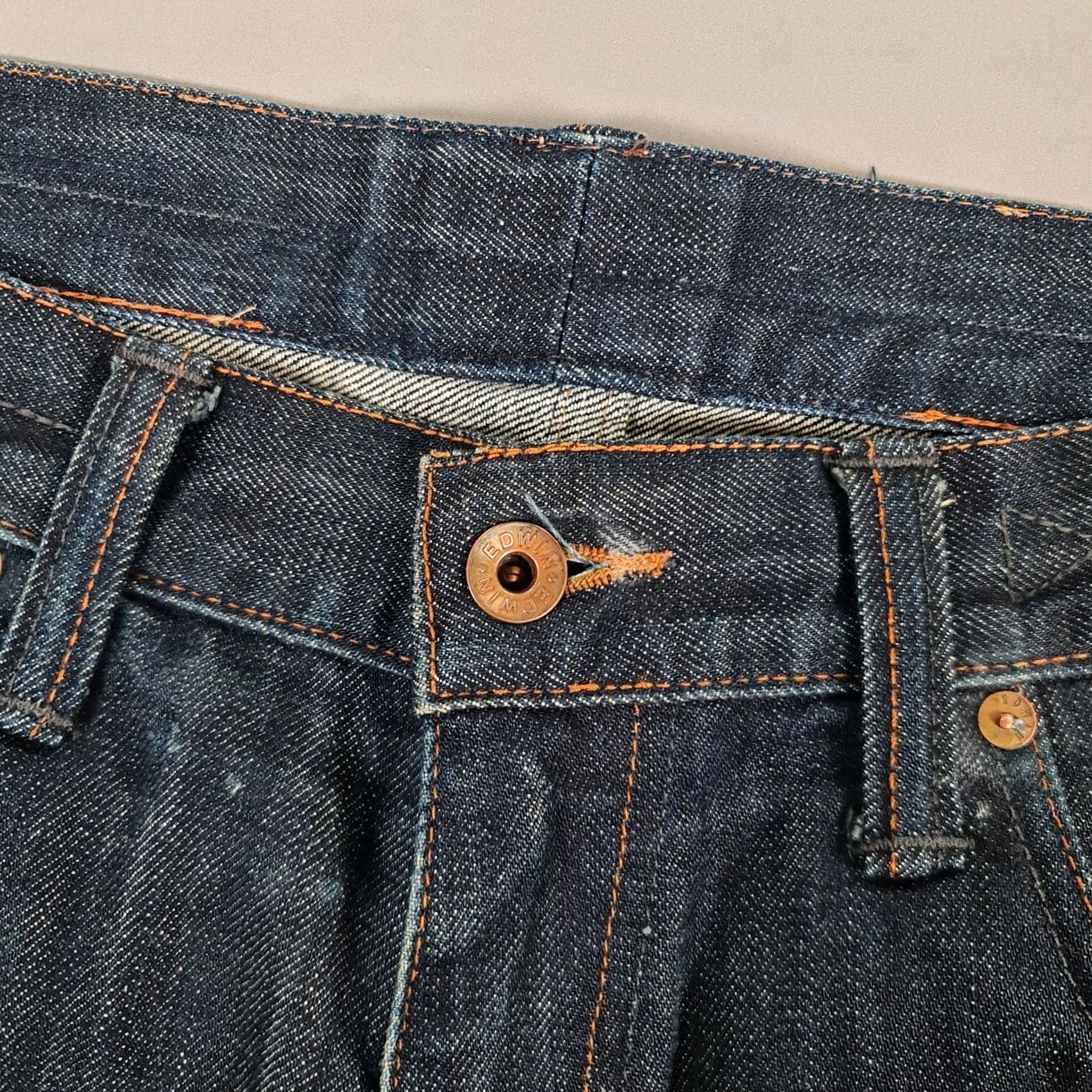 Edwin Folk x Edwin EF-62 Mens Jeans Blue W36 L32 Regular Fit Straight Leg Denim Size US 36 / EU 52 - 3 Thumbnail