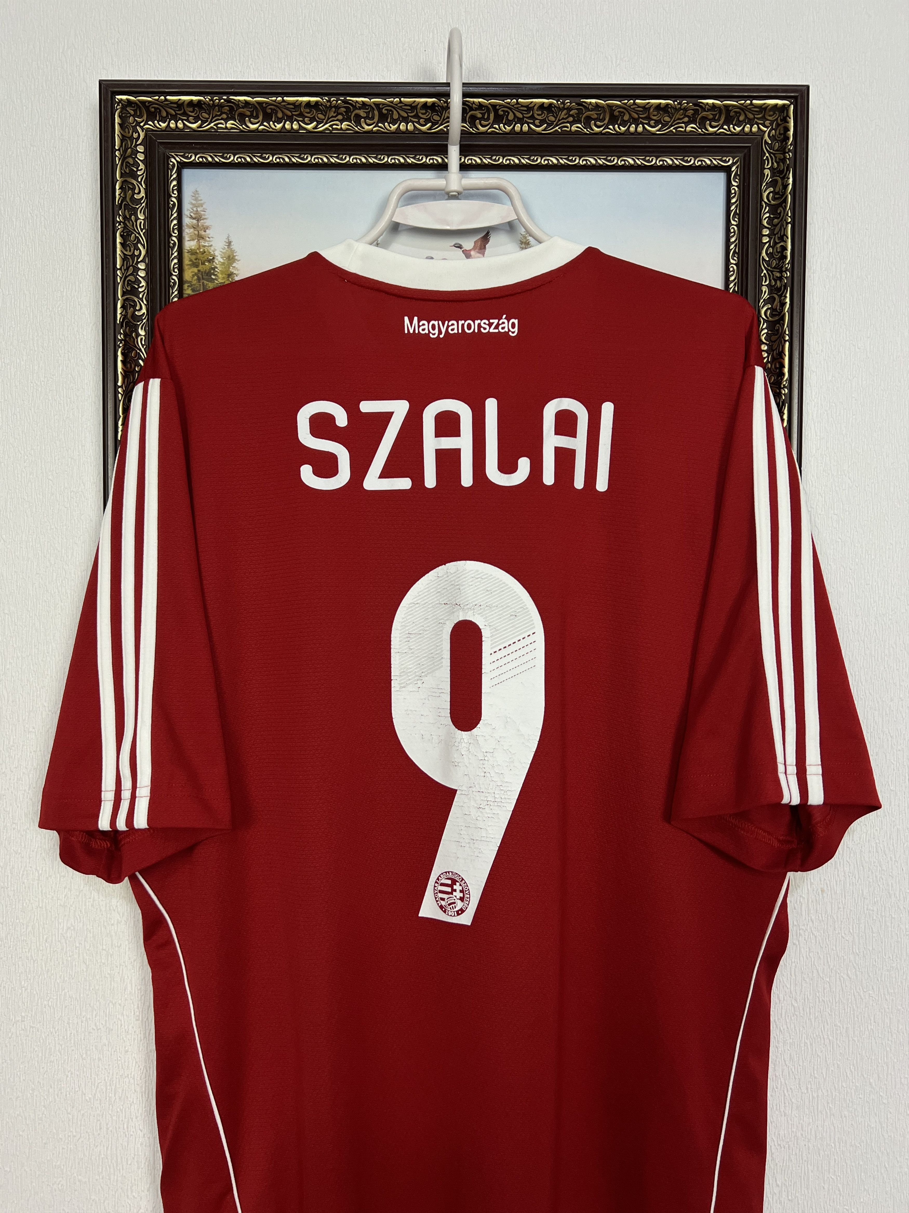 Adidas Hungary football shirt Soccer #9 Szalai Adidas Jersey Trikot Size US XL / EU 56 / 4 - 1 Thumbnail