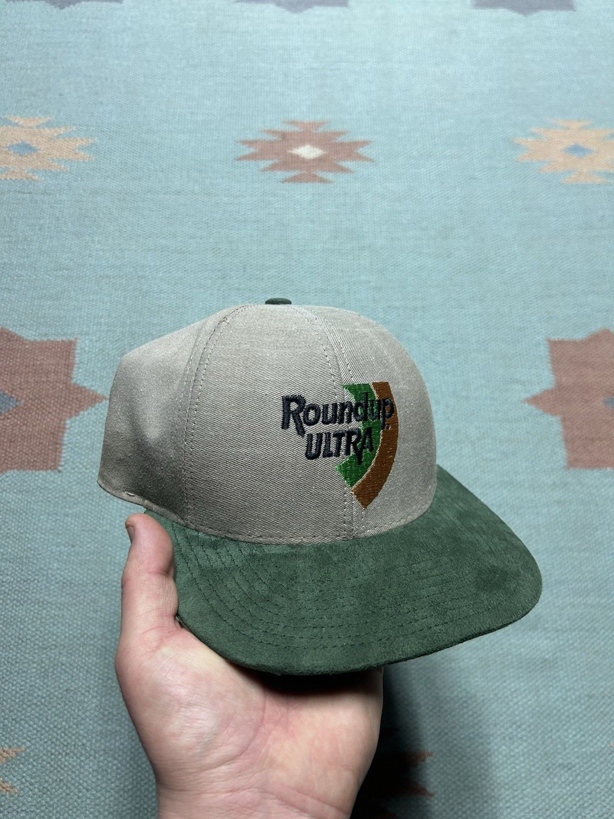 Vintage Vintage StrapBack hat round up ultra farm feed tan green USA Size ONE SIZE - 1 Thumbnail