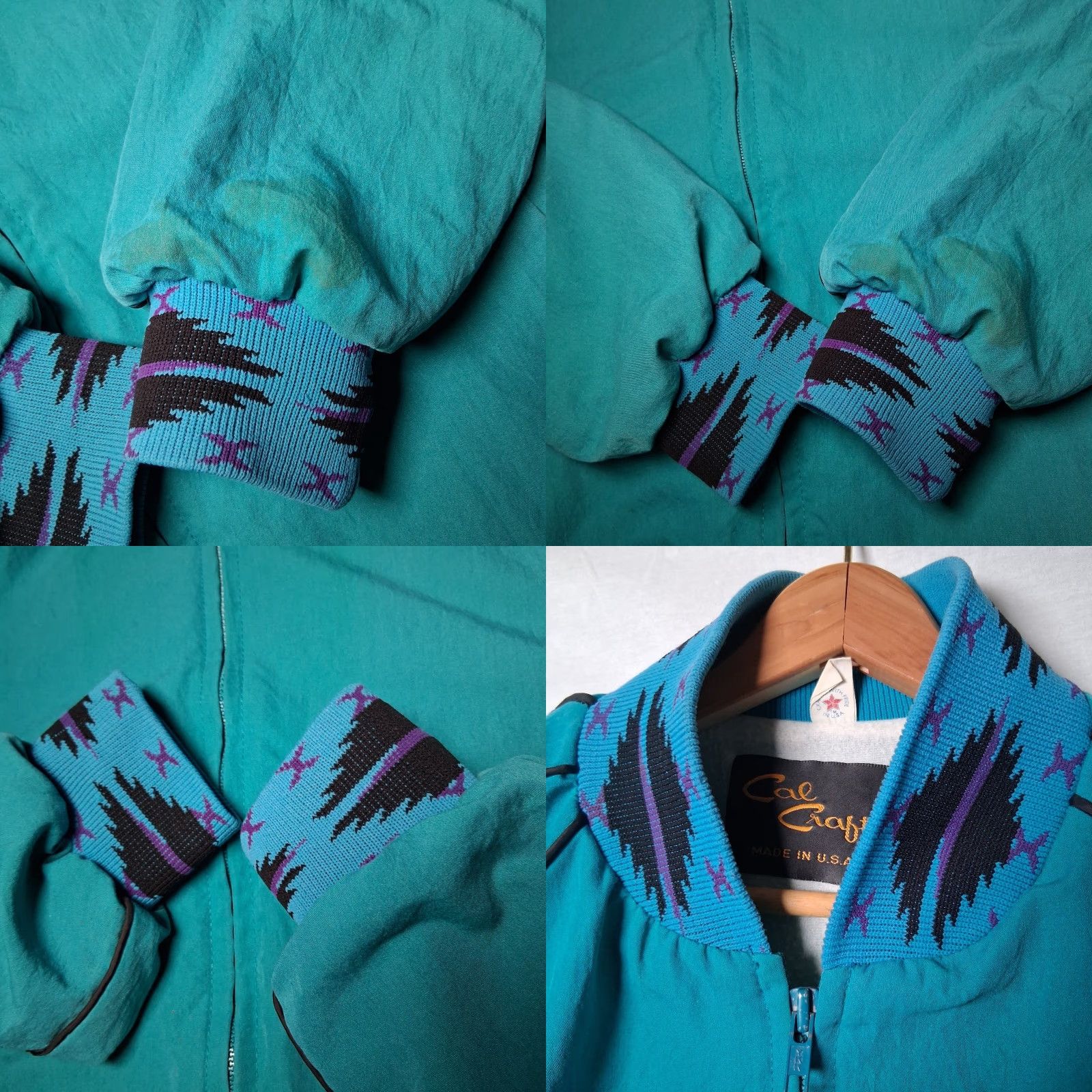 Vintage VINTAGE Cal Craft Bomber Jacket Men XL Blue Southwestern Western Rodeo Aztec Size US XL / EU 56 / 4 - 11 Thumbnail