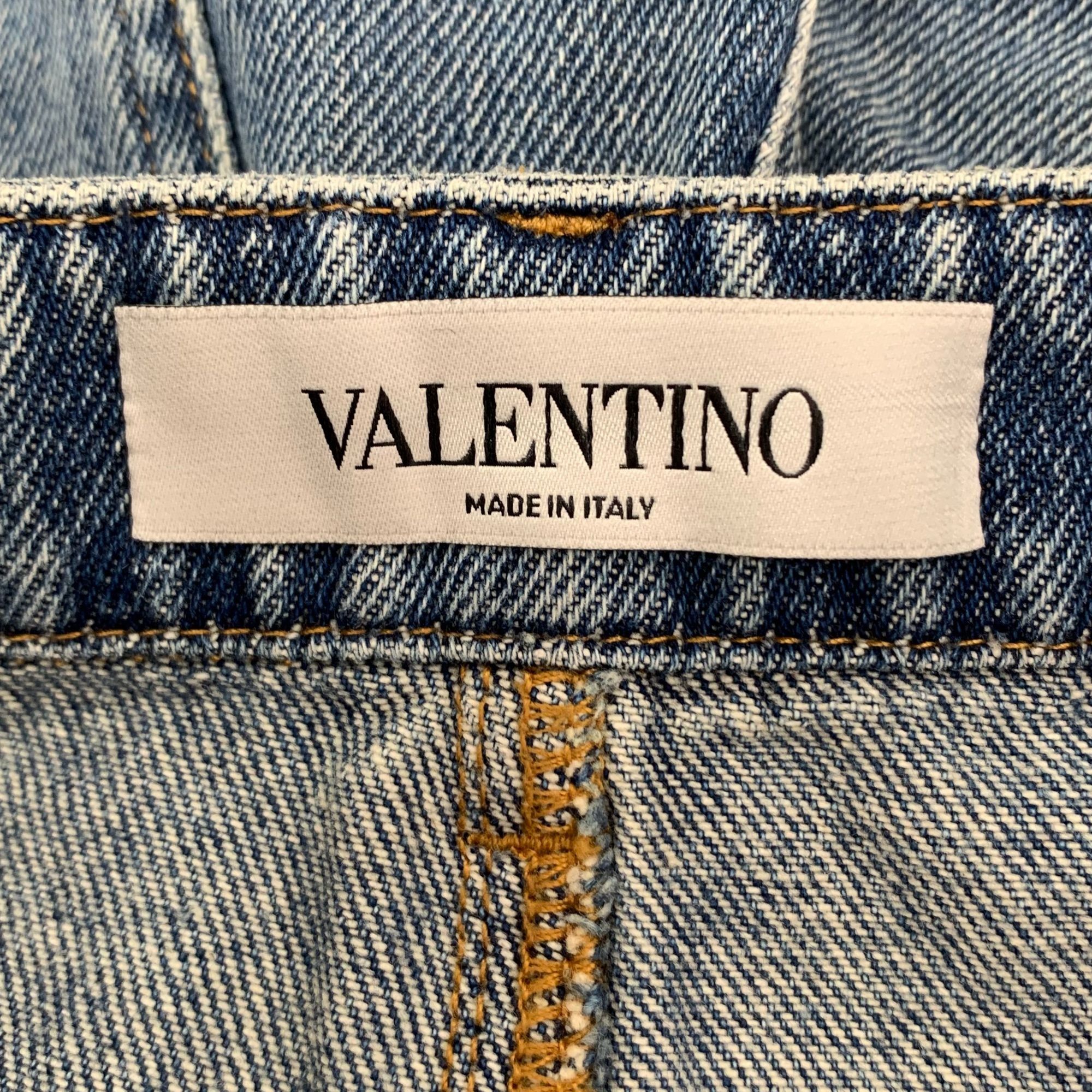 Valentino X9196 Valentino Womens Blue Denim Shorts With Heart & Logo P Size 26" / US 2 / IT 38 - 5 Thumbnail
