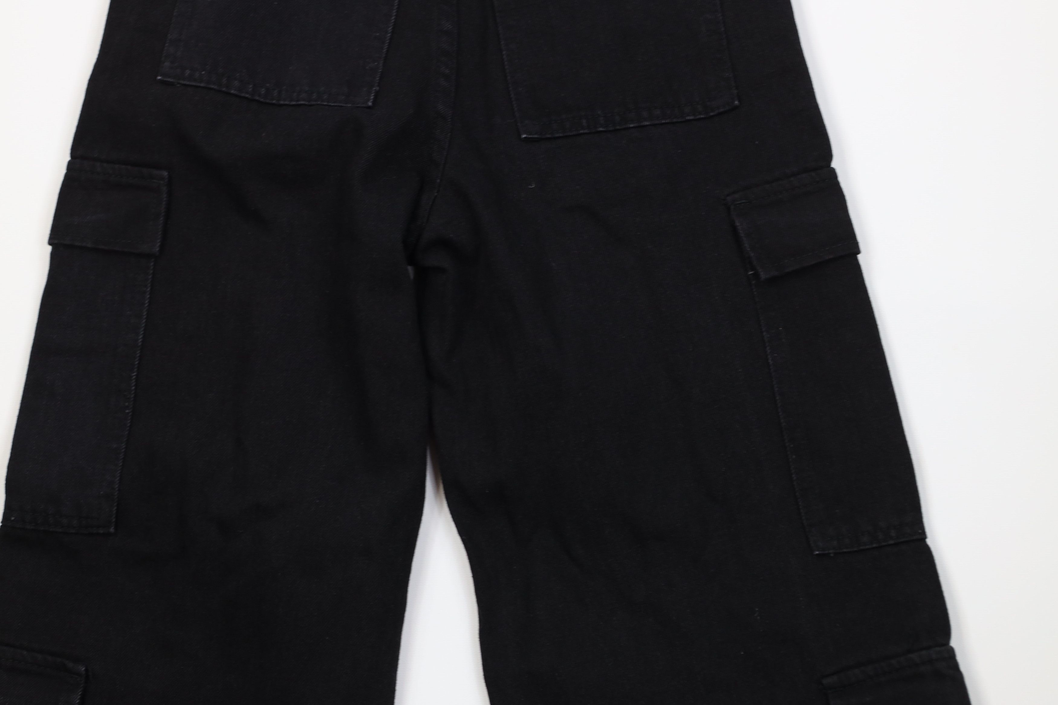 Vintage Vintage 90s Y2K Streetwear Wide Leg Cargo Jeans Black Size 26" / US 2 / IT 38 - 11 Thumbnail