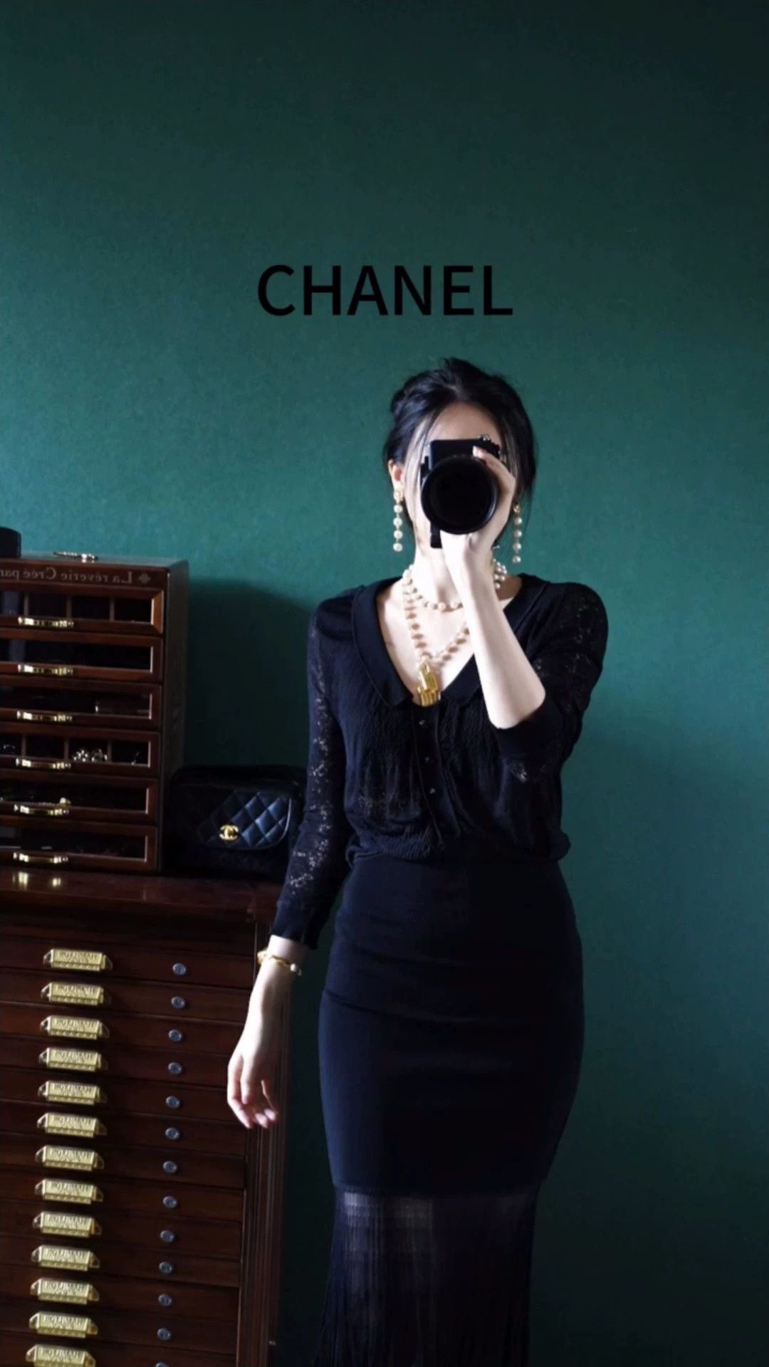 Chanel Chanel Vintage All Black Cowl Neck Bodycon Fishtail Dress Size S / US 4 / IT 40 - 1 Thumbnail