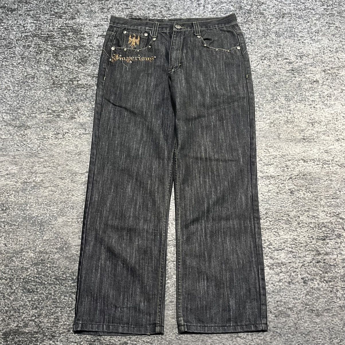 Imperious VINTAGE Y2K IMPEROUS EMBROIDERED CROSS GRUNGE BAGGY JEANS Size US 34 / EU 50 - 2 Thumbnail