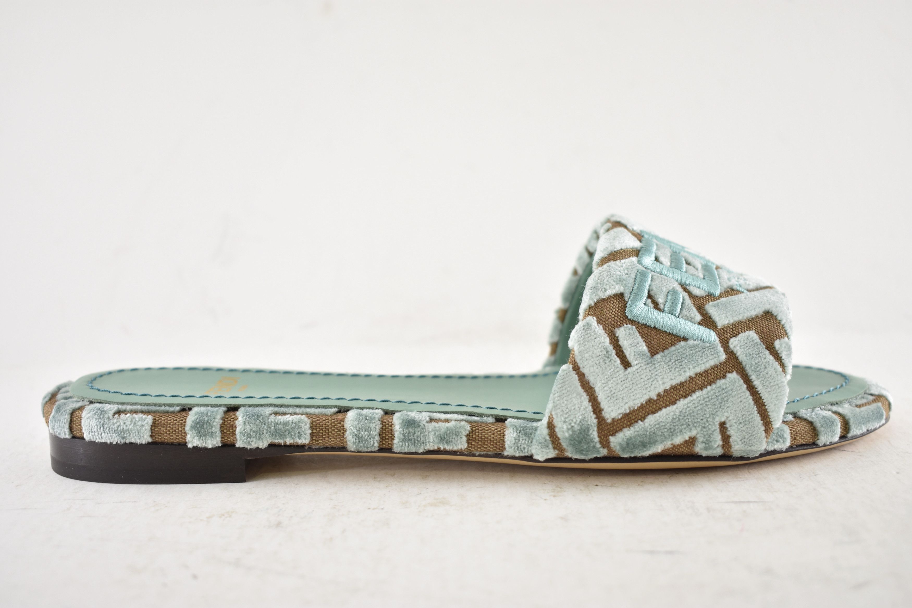 Fendi Fendi Sunshine Velvet FF Logo Slide Flat Flip Flop Sandal 37 Size US 7 / IT 37 - 2 Thumbnail