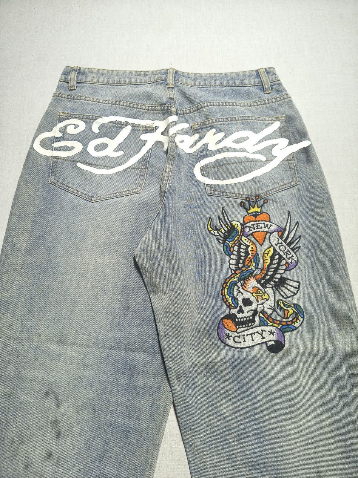 Ed Hardy DISTRESSED NEW YORK CITY ED HARDY JEANS🗽(041) Size US 32 / EU 48 - 3 Thumbnail