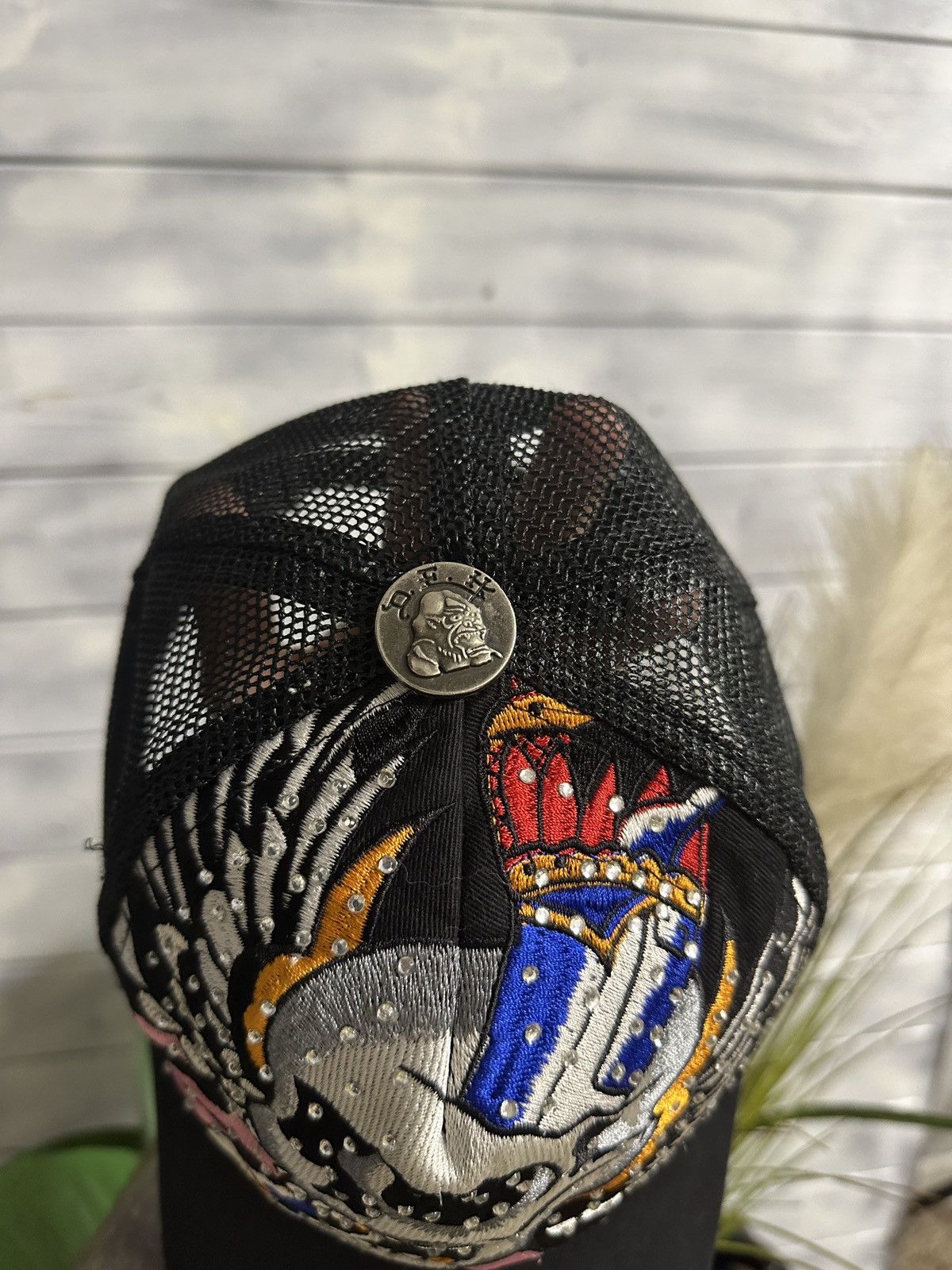 Ed Hardy Rare Vintage Cap Ed Hardy Tattoo Wear Skull Size ONE SIZE - 4 Thumbnail