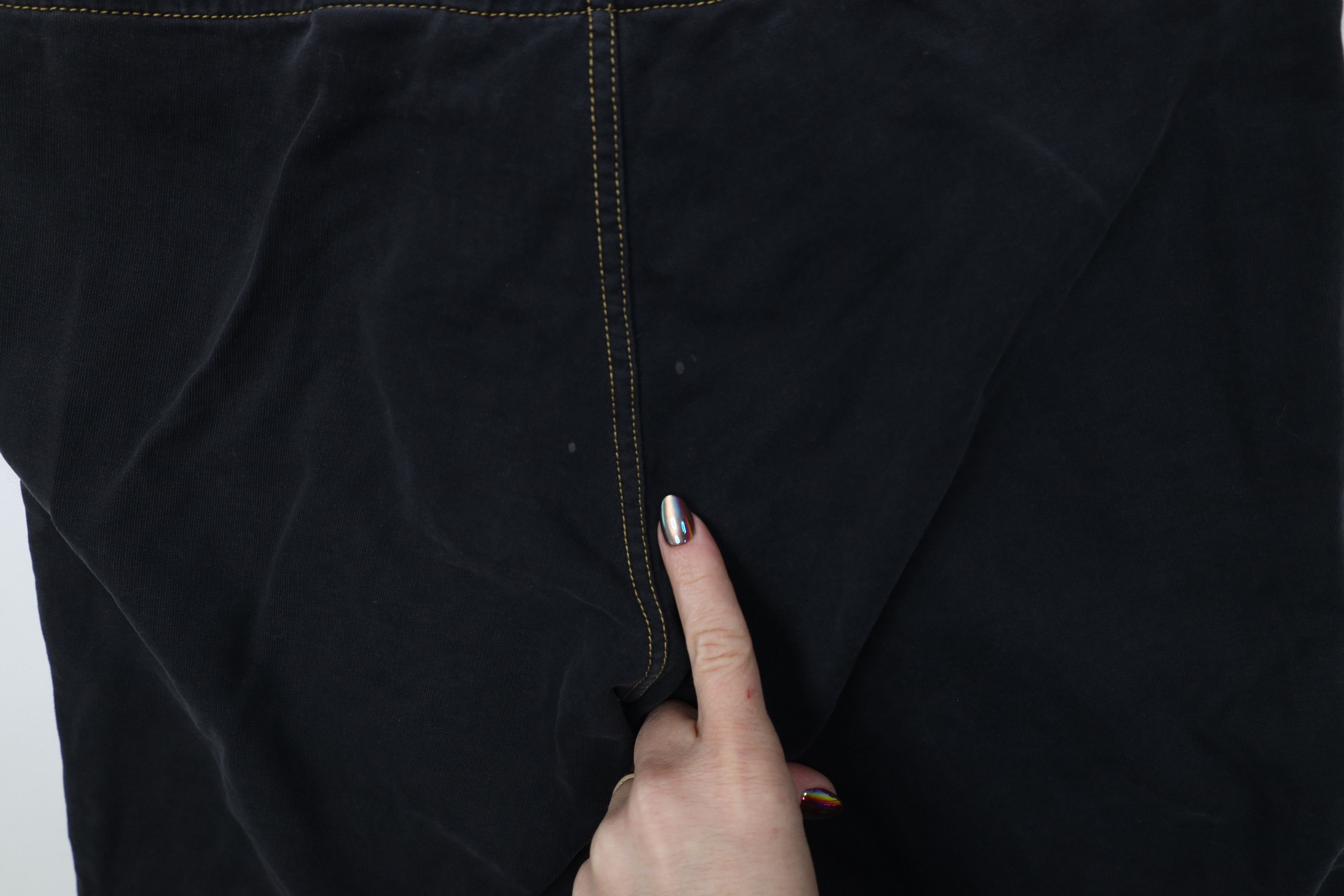 Vintage Vintage 90s Y2K Streetwear Ribbed Knit Rivet Pants Black Size 27" / US 4 / IT 40 - 14 Thumbnail