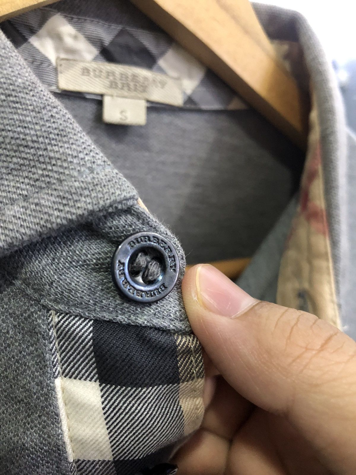 Burberry Burberry Brit Grey Check Trim Polo Shirt Size S Size US S / EU 44-46 / 1 - 6 Thumbnail