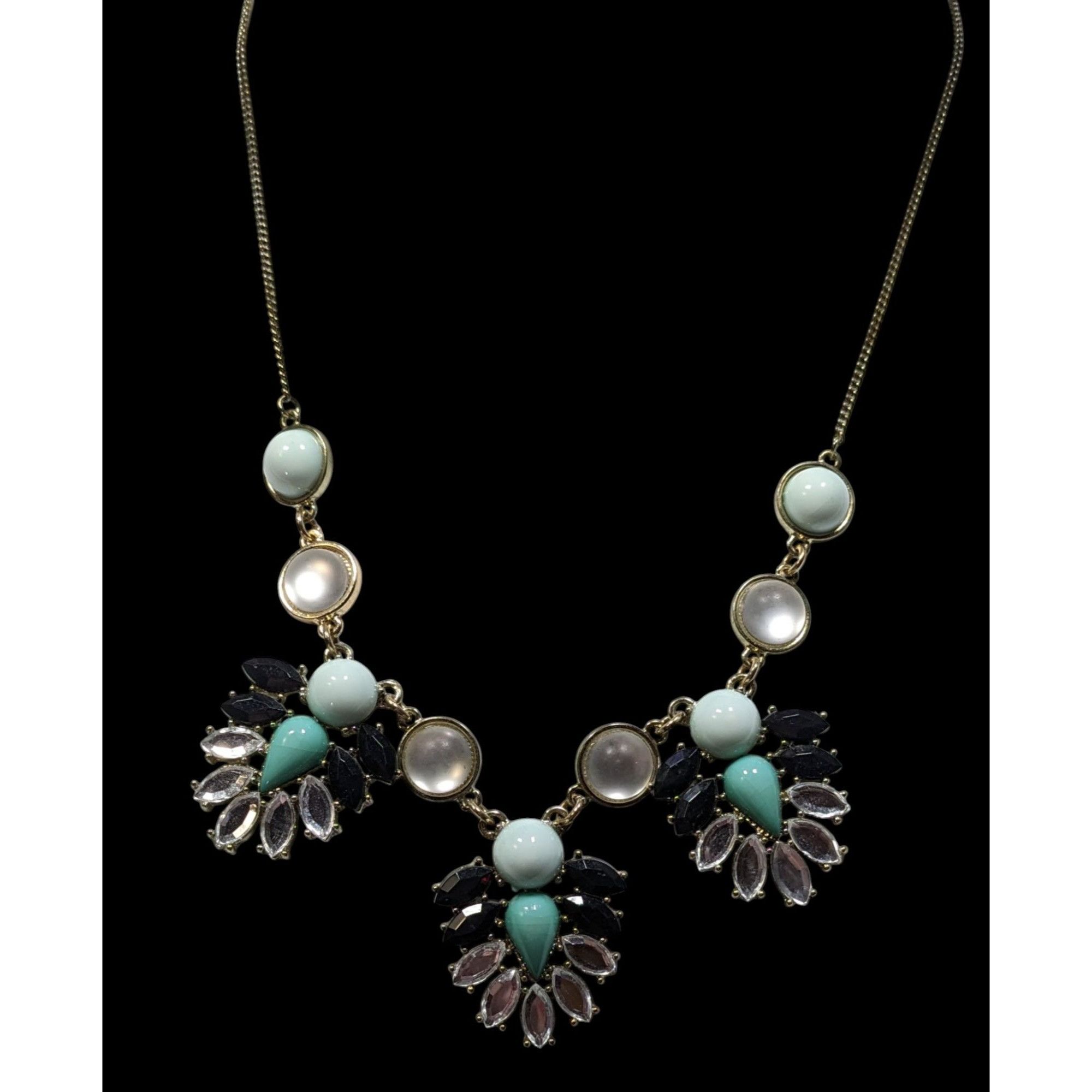 Liz Claiborne Liz Claiborne Art Deco Style Gold-Tone Necklace With Turquoi Size ONE SIZE - 2 Thumbnail