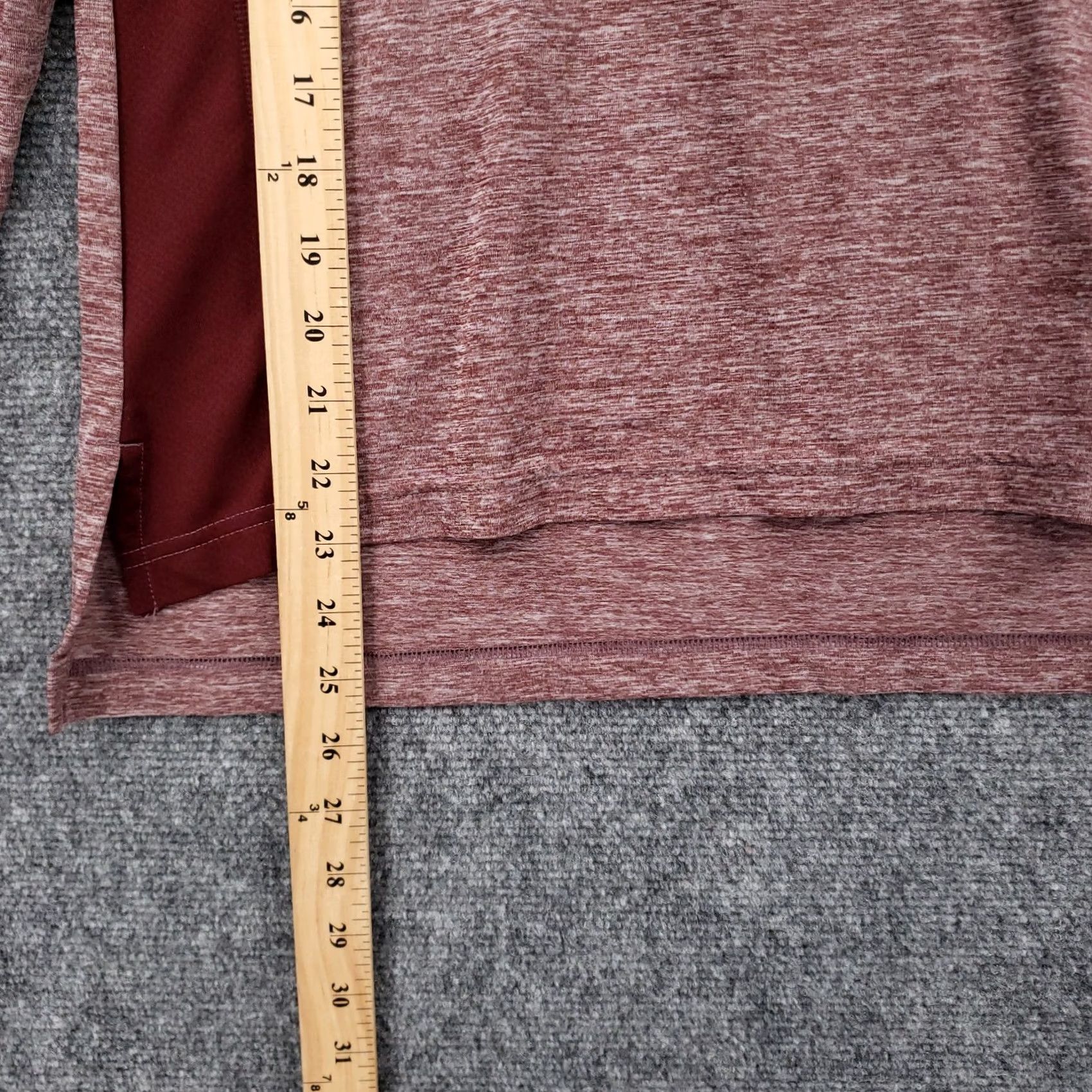 Champion Champion Shirt S Small Red Heather Long Sleeve 1/2 Zip Mock Neck Pullover T Mens Size US S / EU 44-46 / 1 - 5 Thumbnail