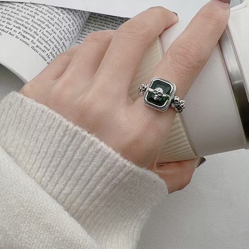 Jewelry Color Skull Ring Size ONE SIZE - 2 Thumbnail