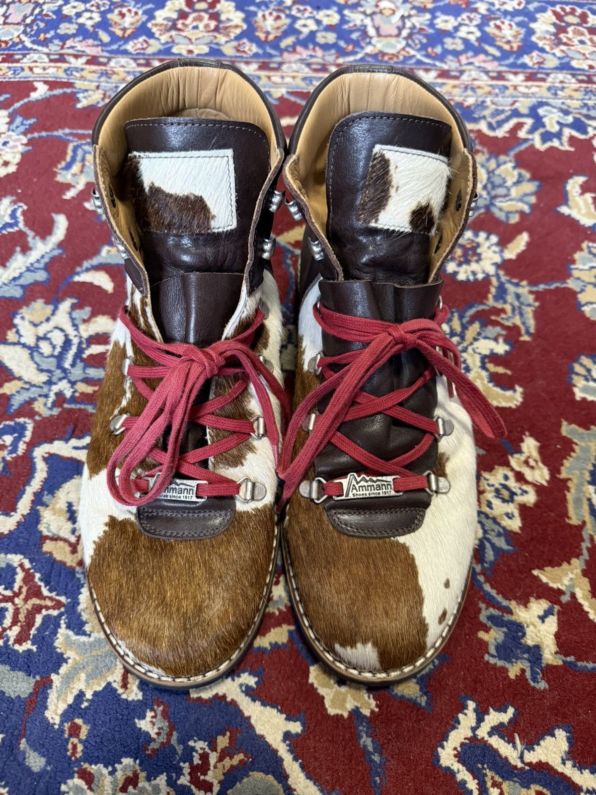 Genuine Leather Ammann Cow Fur Leather Boots Size 44 Mens Made in Italy Size US 10.5 / EU 43-44 - 2 Thumbnail