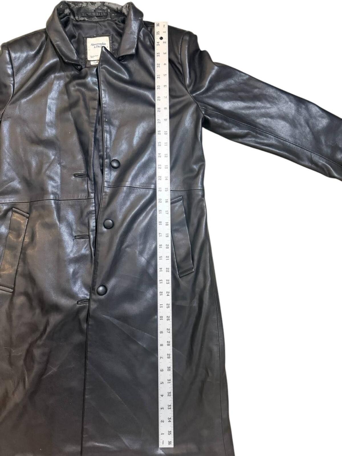 Abercrombie & Fitch Abercrombie & Fitch Vegan Leather Trench Coat Womens Size S / US 4 / IT 40 - 7 Thumbnail