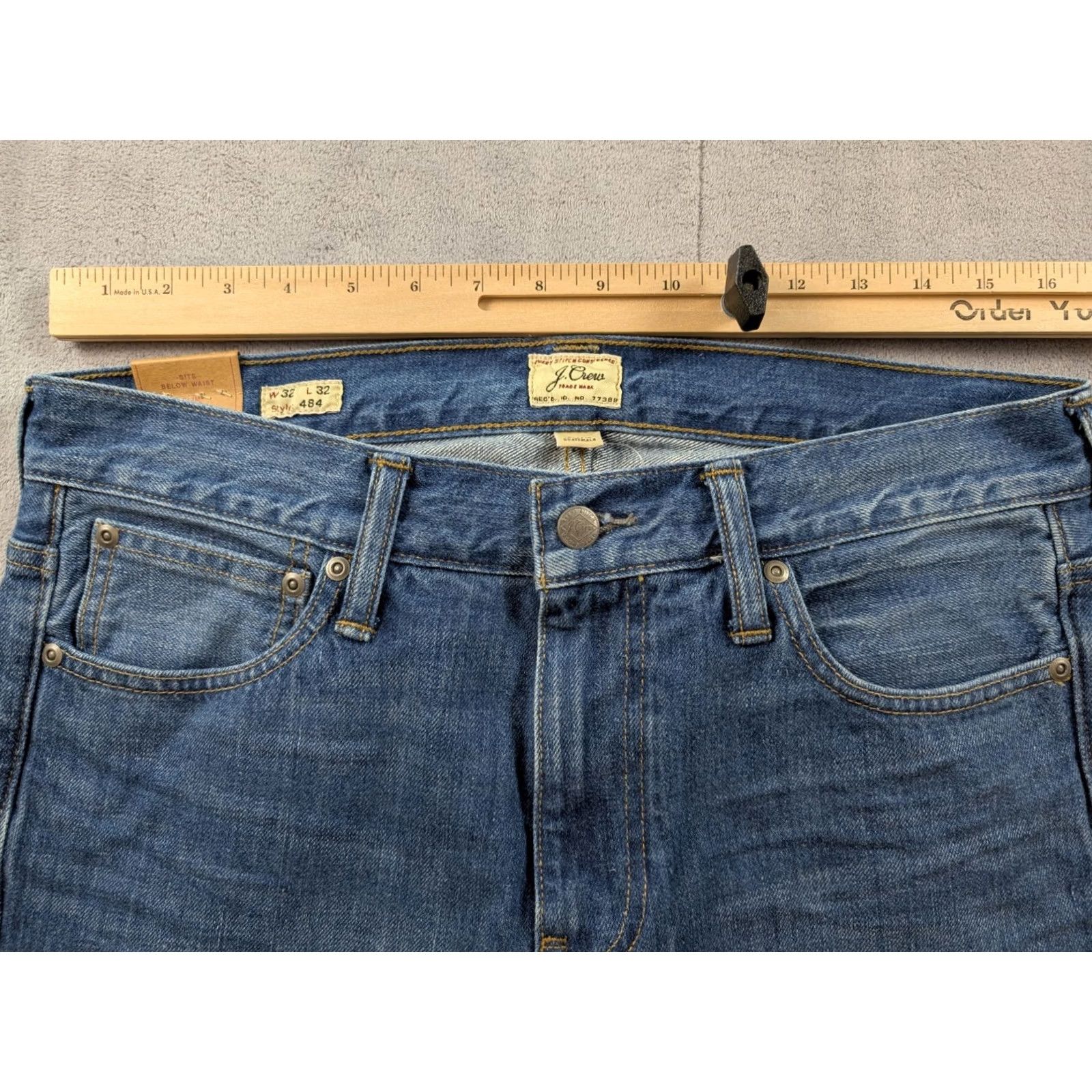 J.Crew J.CREW Jeans Mens 32x32 Blue Straight Signature Flex Denim Mid Wash Regular 5-Pocket Mens Jeans Blue 484 Signature Flex 32x32 Size US 32 / EU 48 - 2 Thumbnail