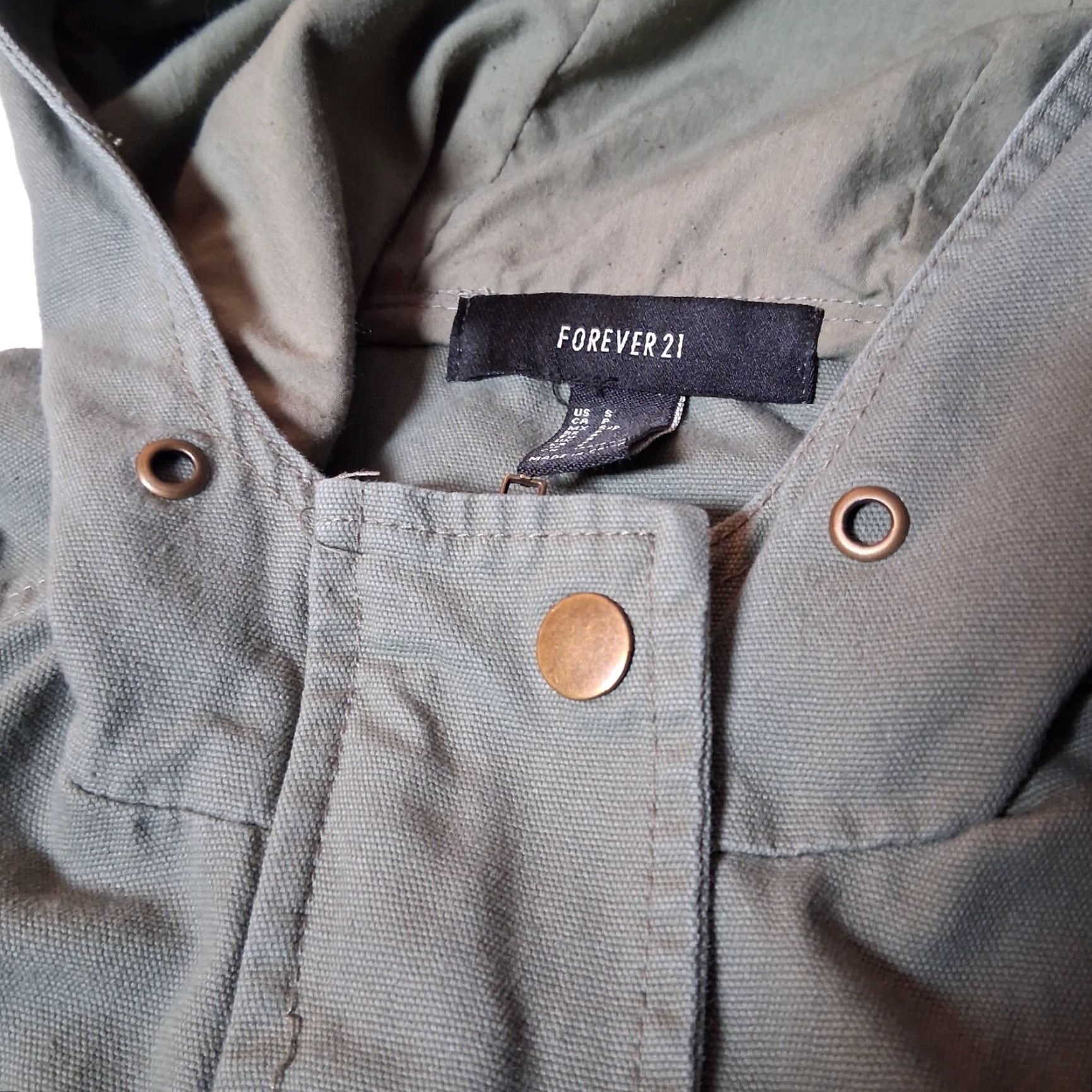 Forever 21 FOREVER 21 Utility Field Jacket Women S Green Lightweight Canvas Military Size S / US 4 / IT 40 - 7 Thumbnail