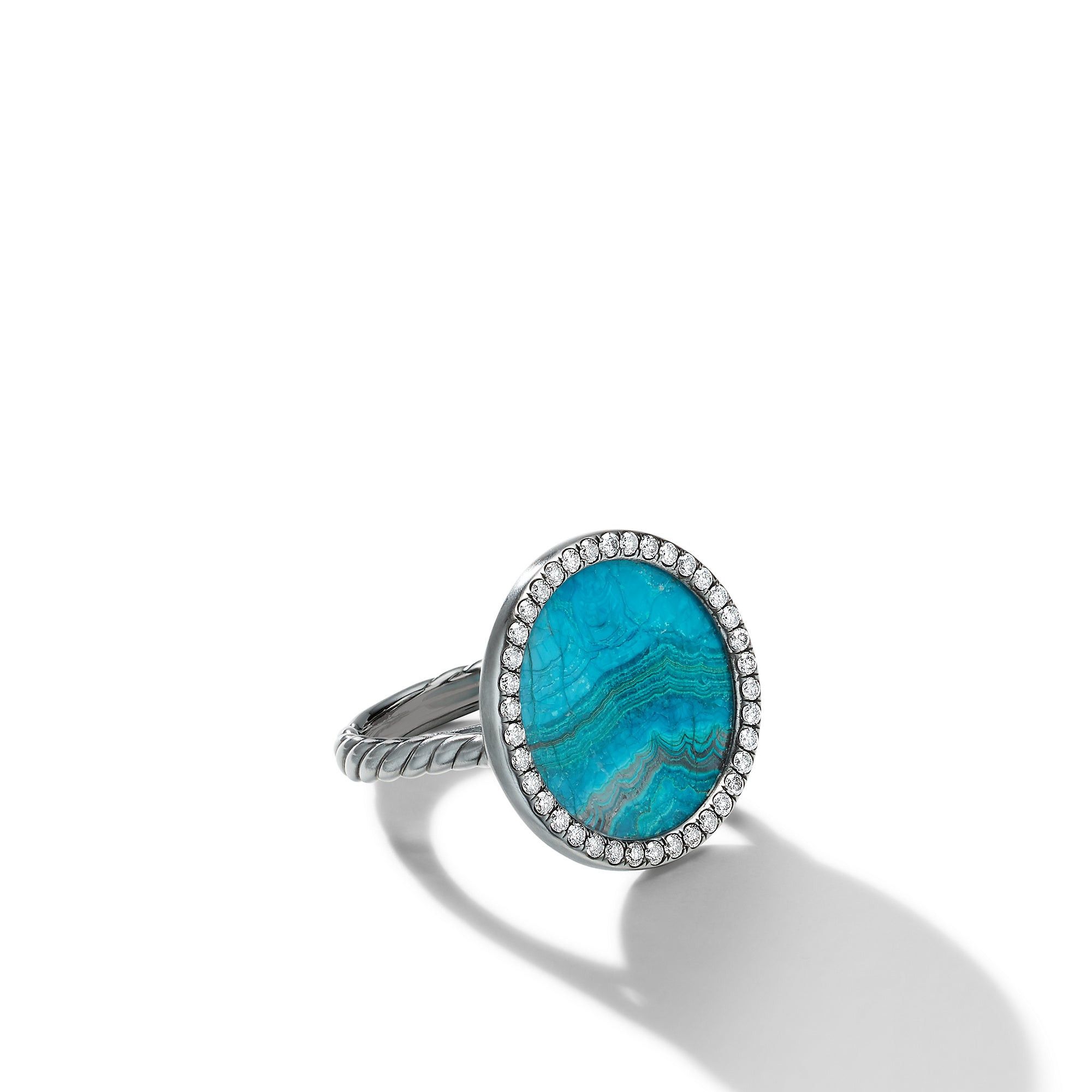 o1w1db10325 Ring in Blackened Silver with Chrysocolla