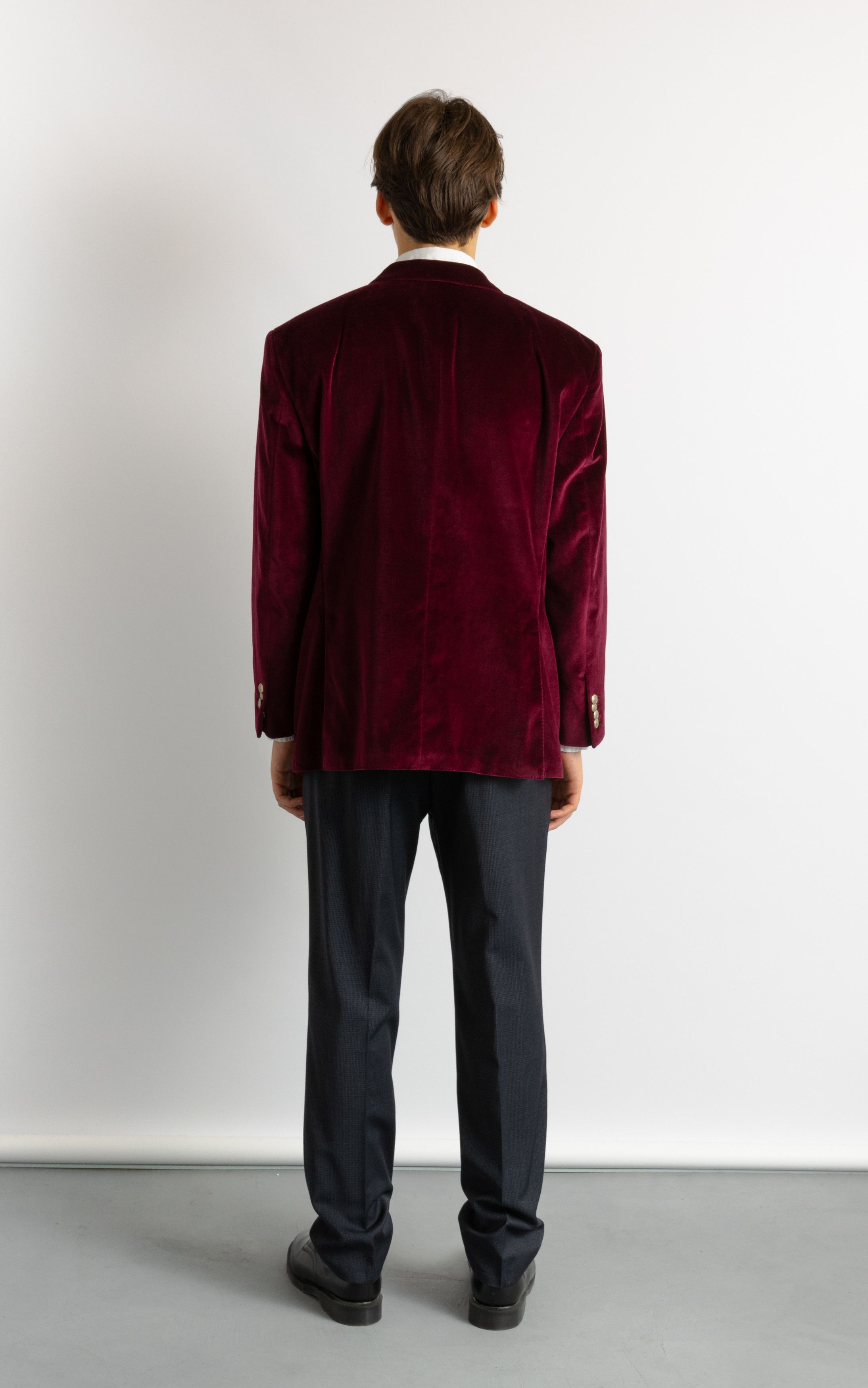 SCABAL Scabal Burgundy Men's Jacket Velvet Blazer 8719 Size US L / EU 52-54 / 3 - 4 Thumbnail