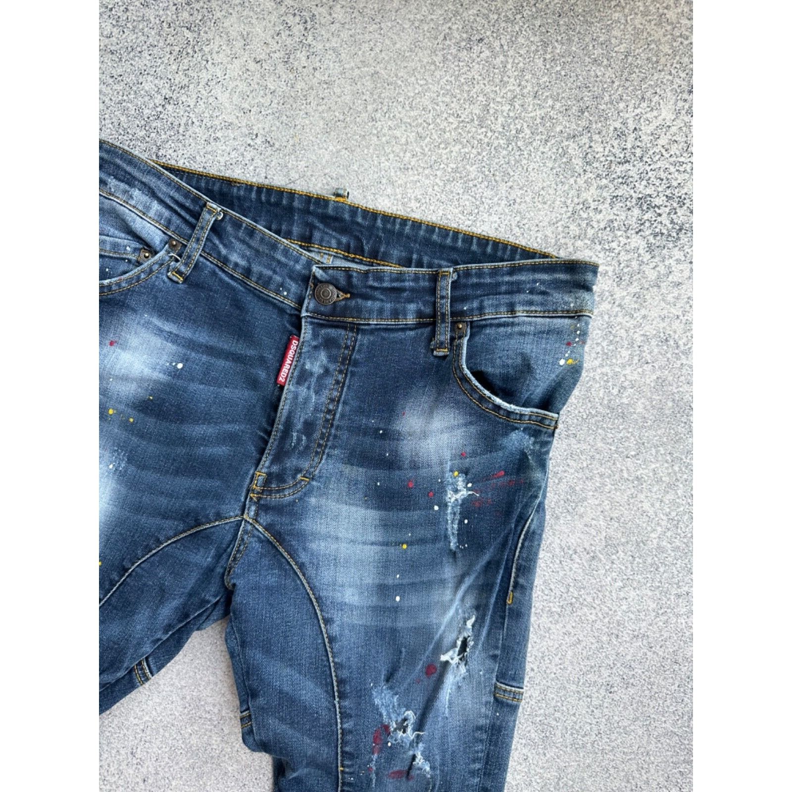 Dsquared2 Dsquared2 Distressed Painted Style Slim Jeans Size US 30 / EU 46 - 5 Thumbnail