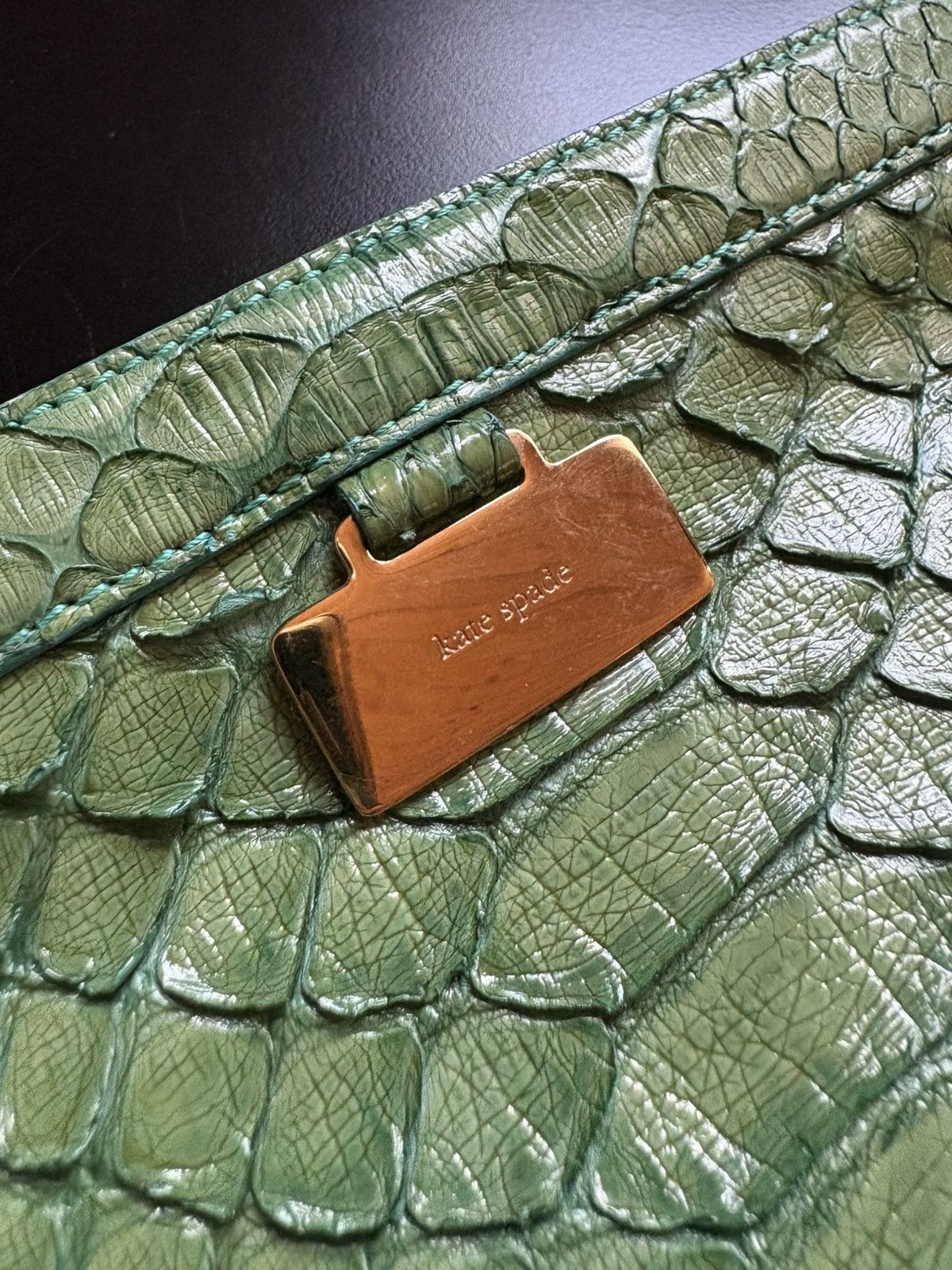 Kate Spade Kate Spade Snakeskin Crocodile - Green Leather Size ONE SIZE - 2 Thumbnail