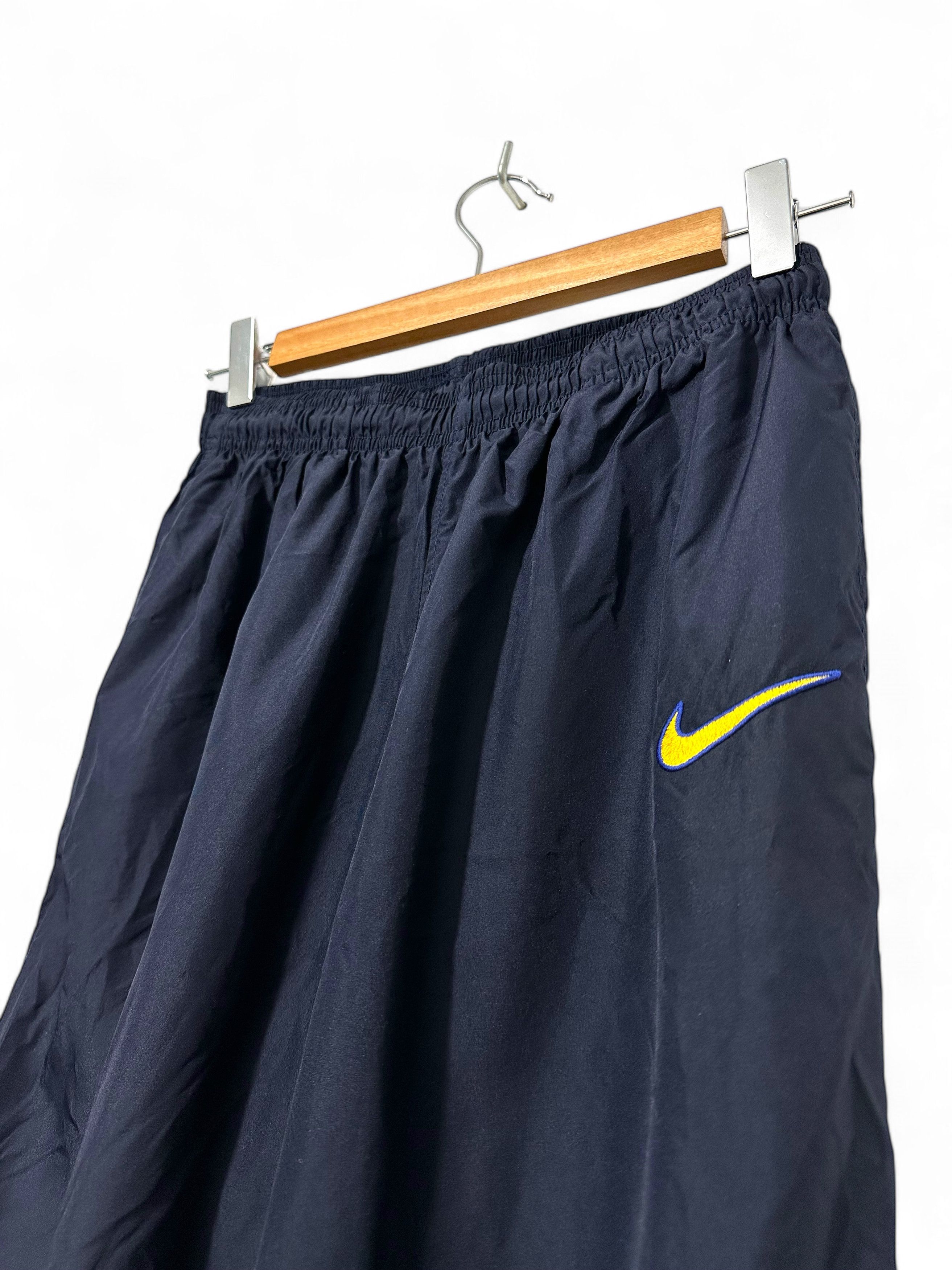 Nike × Vintage Vintage Nike Nylon Track Pants Blue Ukranian Swoosh (M) Size US 32 / EU 48 - 2 Thumbnail