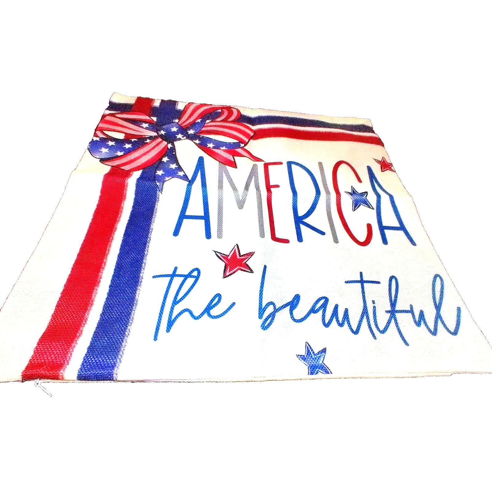 The Unbranded Brand America The Beautiful Throw Pillow Zippered Cover 17.5"x18" Size ONE SIZE - 1 Thumbnail