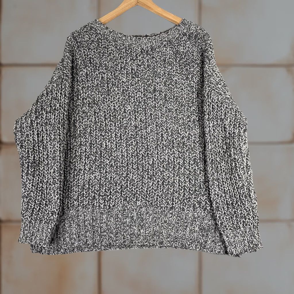 Vintage American Eagle Sweater Womens XS Gray Marled Chenille Knit Oversized Pullover Size XS / US 0-2 / IT 36-38 - 1 Thumbnail